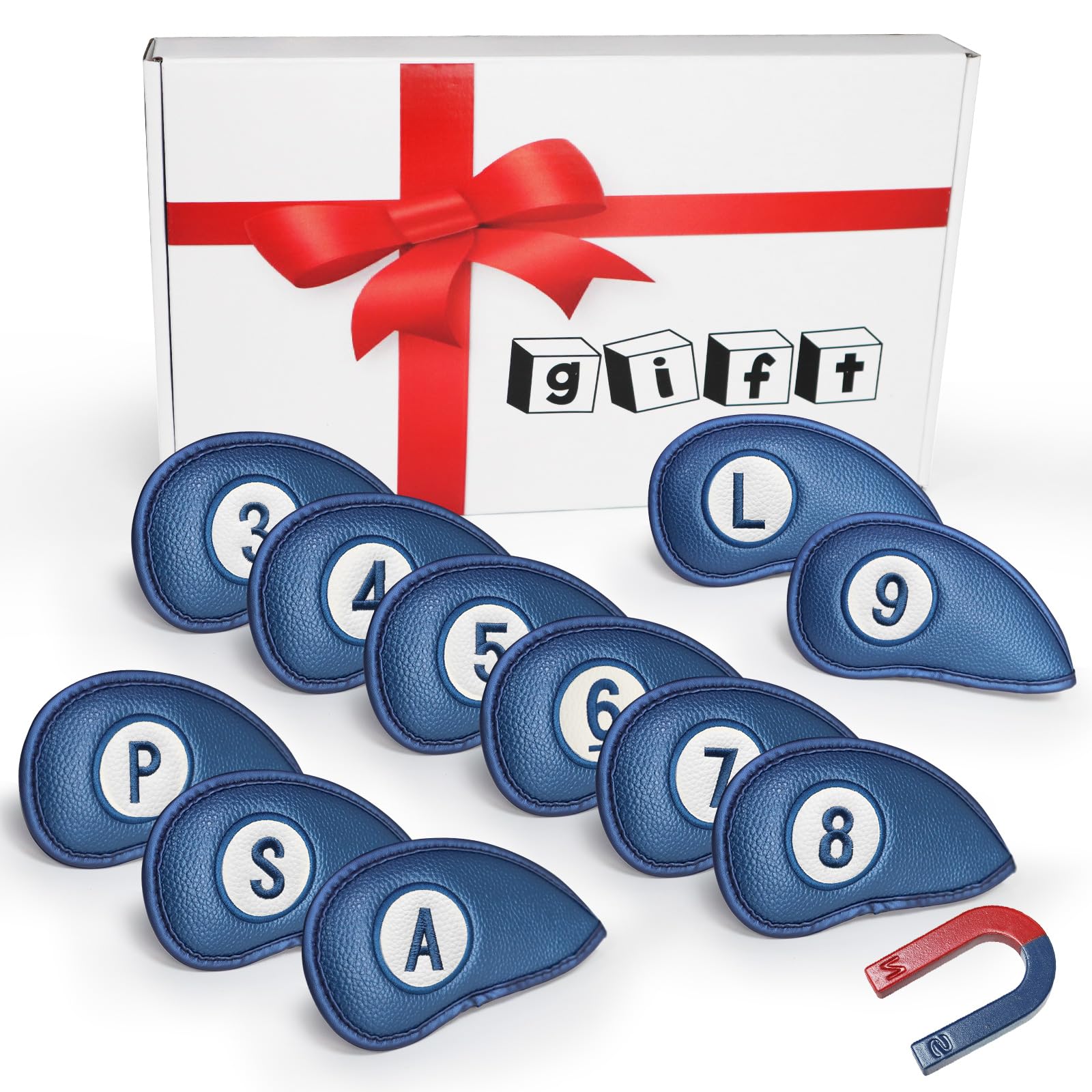 Premium 11-Piece Magnetic Golf Iron Headcovers Set - Synthetic Leather Club Protectors for Irons 3-9, PW, SW | Durable & Stylish Golf Accessories | Perfect for Course Play, Travel & Club Protection