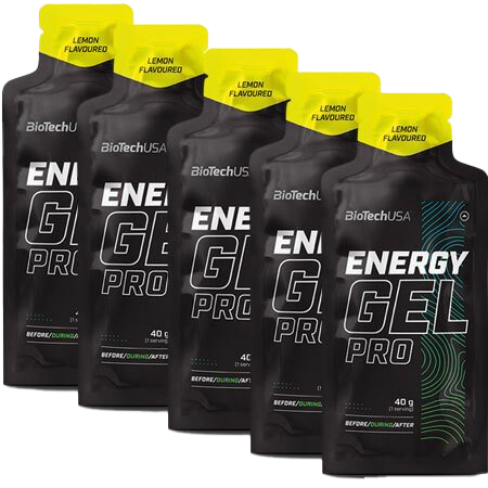 Energy Gel Pro - Lemon Flavor, 12 Pack (40g Each) - Fast-Acting Sports Nutrition for Running, Cycling & Endurance Training