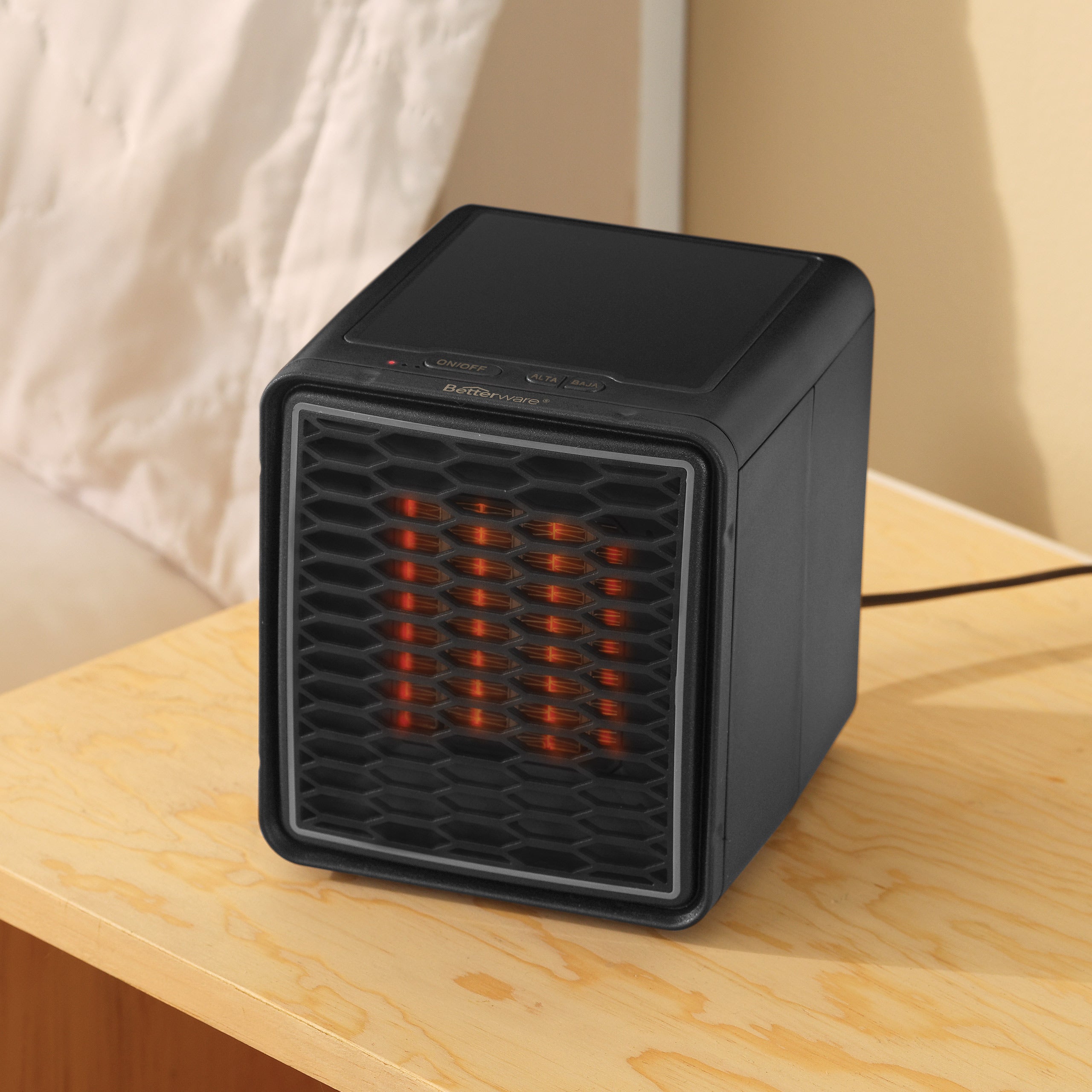 Compact Space Heater for Home & Office - Energy Efficient Portable Electric Heater with Adjustable Thermostat - Perfect for Bedroom, Living Room, Small Spaces & Winter Use
