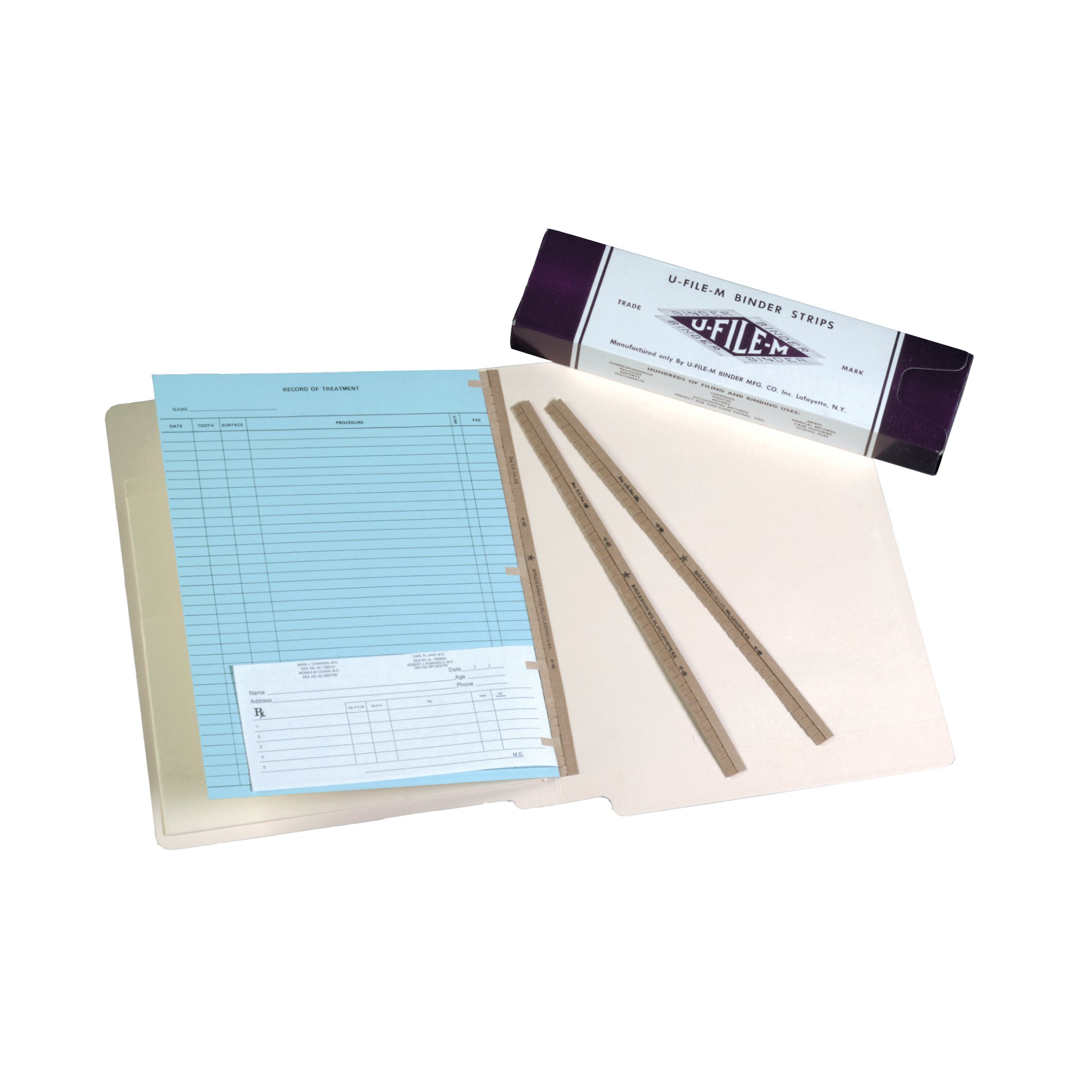 U-File-M Binder Strips - 100/Box - Heavy Duty File Fasteners for Organizing Documents, Folders & Office Supplies - Perfect for Filing, Archiving & Office Organization