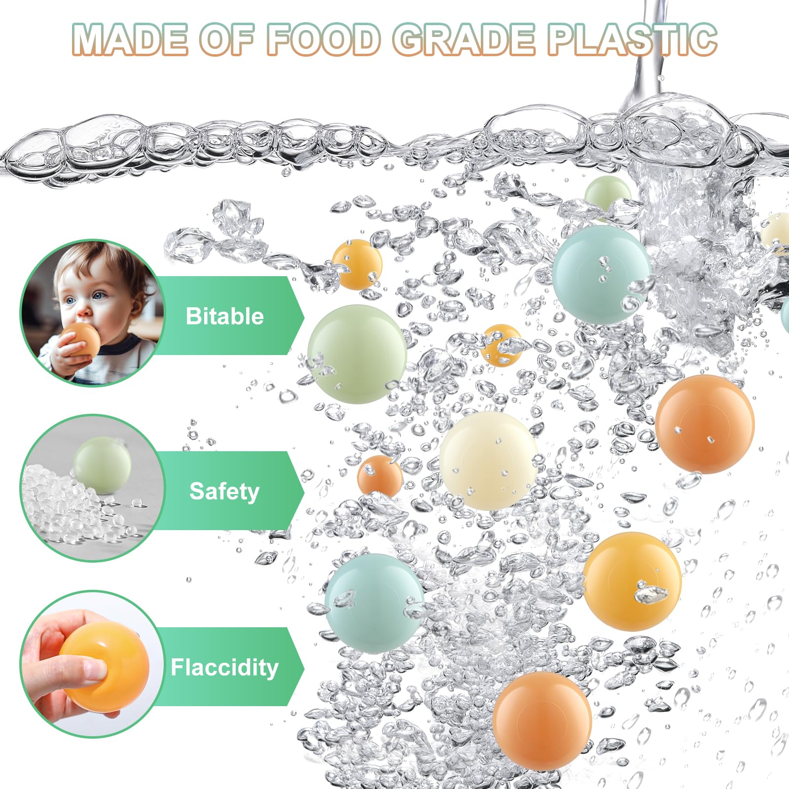 Crush-Proof Clear Plastic Ball Pit Balls for Kids - Durable & Safe Play Balls for Indoor Playpens, Pools & Toddler Play Areas