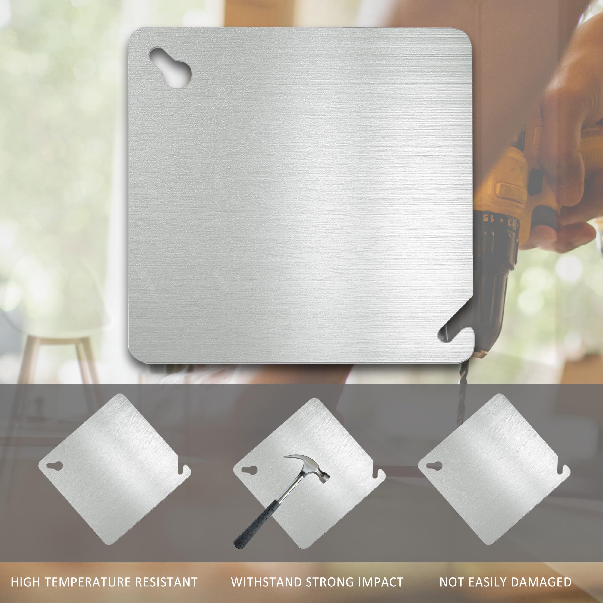 4 Inch Square Metal Electrical Box Cover Plate - Junction Box Covers, Flat Blank Electric Box Cover (4 Pack) - Ideal for Home Wiring, Electrical Repairs & DIY Projects