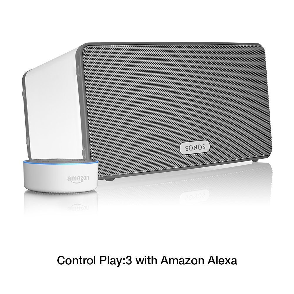 Sonos Play:3 Wireless Smart Speaker - Alexa Compatible, Amazon Certified, Hi-Fi Sound for Streaming Music | Perfect for Home, Office & Parties (White)