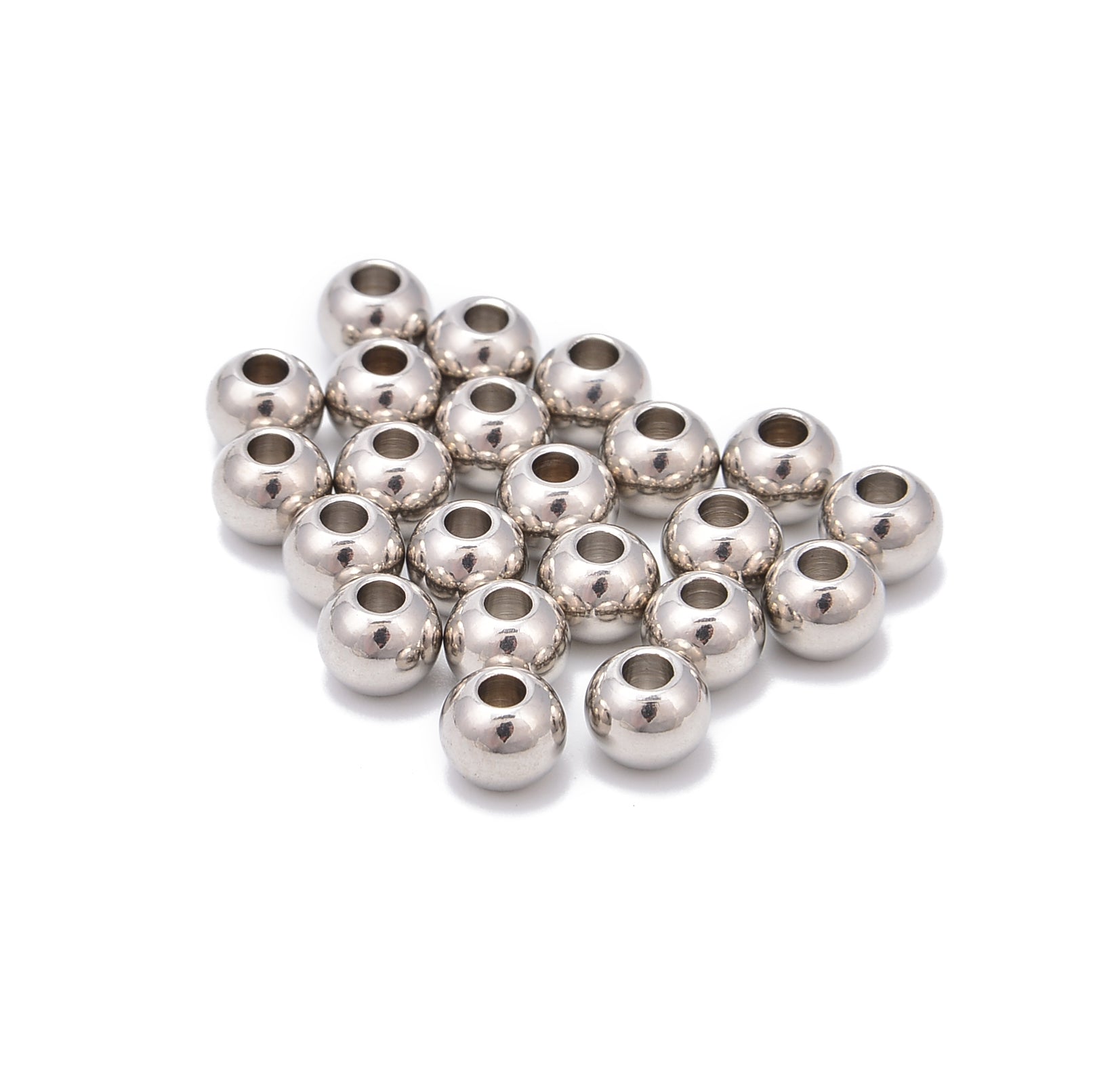 304 Stainless Steel Ball Beads Spacer - 10mm Size (30 Pieces per Bag) - Perfect for Jewelry Making, DIY Crafts, and Bracelet Charms