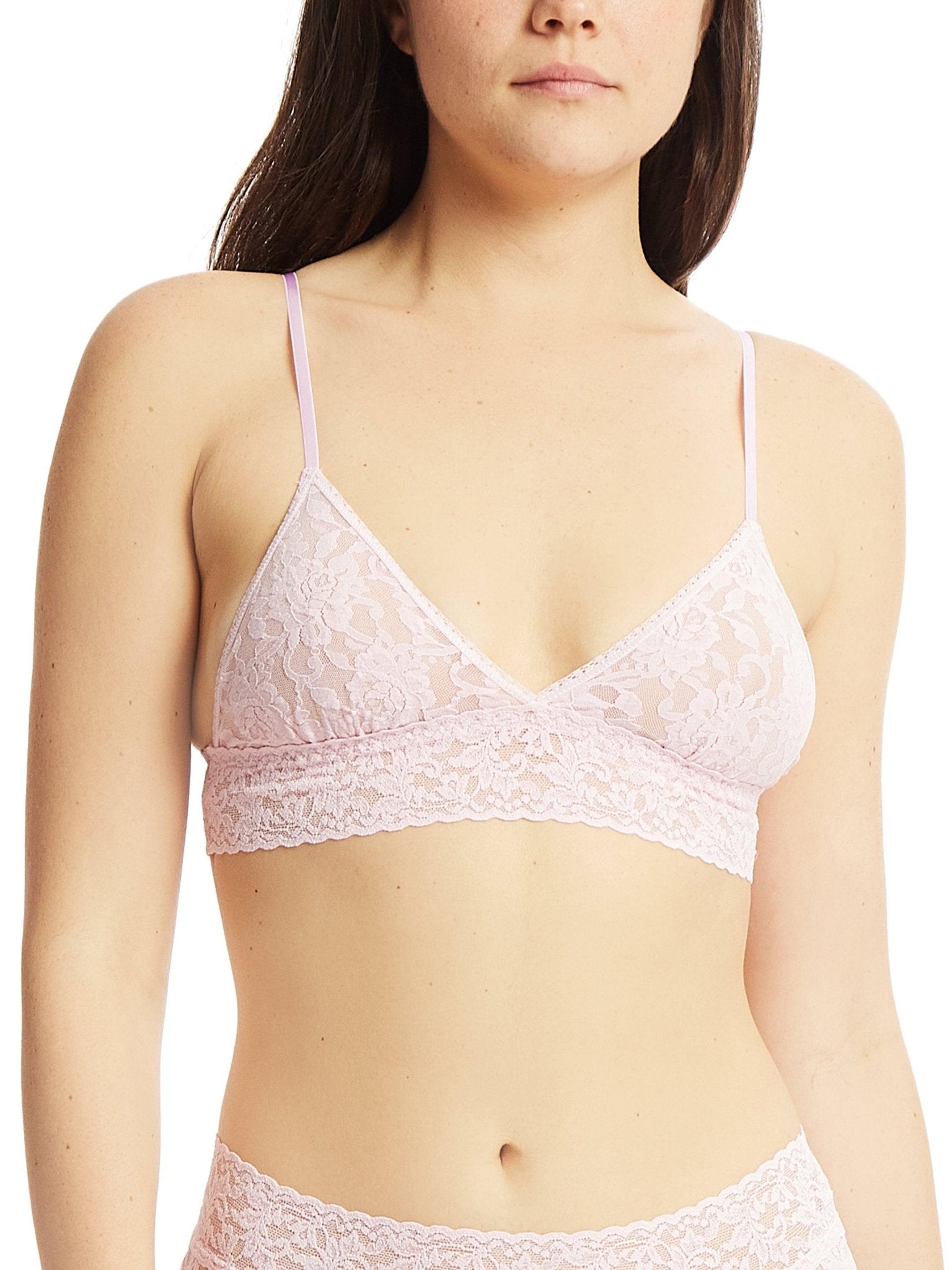 Signature Lace® Padded Triangle Bralette - Comfortable Wireless Bra for Women, Soft Stretchy Fabric, Light Support - Perfect for Yoga, Lounge & Everyday Wear