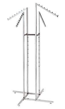 SSWBasics 4-Way Garment Rack with Slanted Arms - Heavy Duty Clothes Organizer for Bedroom, Closet & Laundry Room