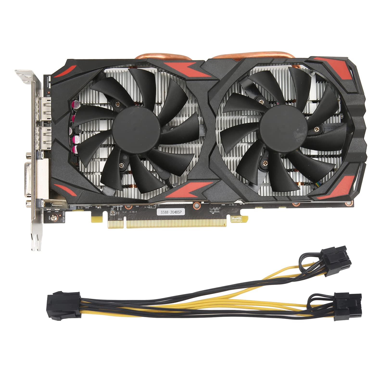 AMD Radeon RX 580 8GB GDDR5 256-Bit Gaming Graphics Card with Dual Cooling Fans | PCIe 3.0 | Active Fan Control & Freeze Fan Stop Technology | Perfect for PC Gaming, Video Editing & Home Office Workstations