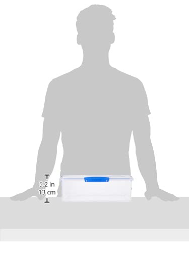 Sistema KLIP IT 7L Food Storage Container | Stackable, Airtight Plastic Food Box with Lid for Fridge & Freezer | BPA-Free, Blue Clips | 1 Count | Perfect for Meal Prep, Leftovers & Pantry Organization