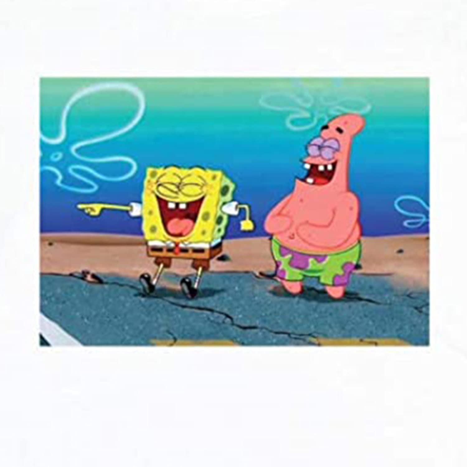 SpongeBob SquarePants Men's Long Sleeve T-Shirt - Patrick & Krusty Krab Graphic Tee for Casual Wear, Cosplay & Cartoon Fans