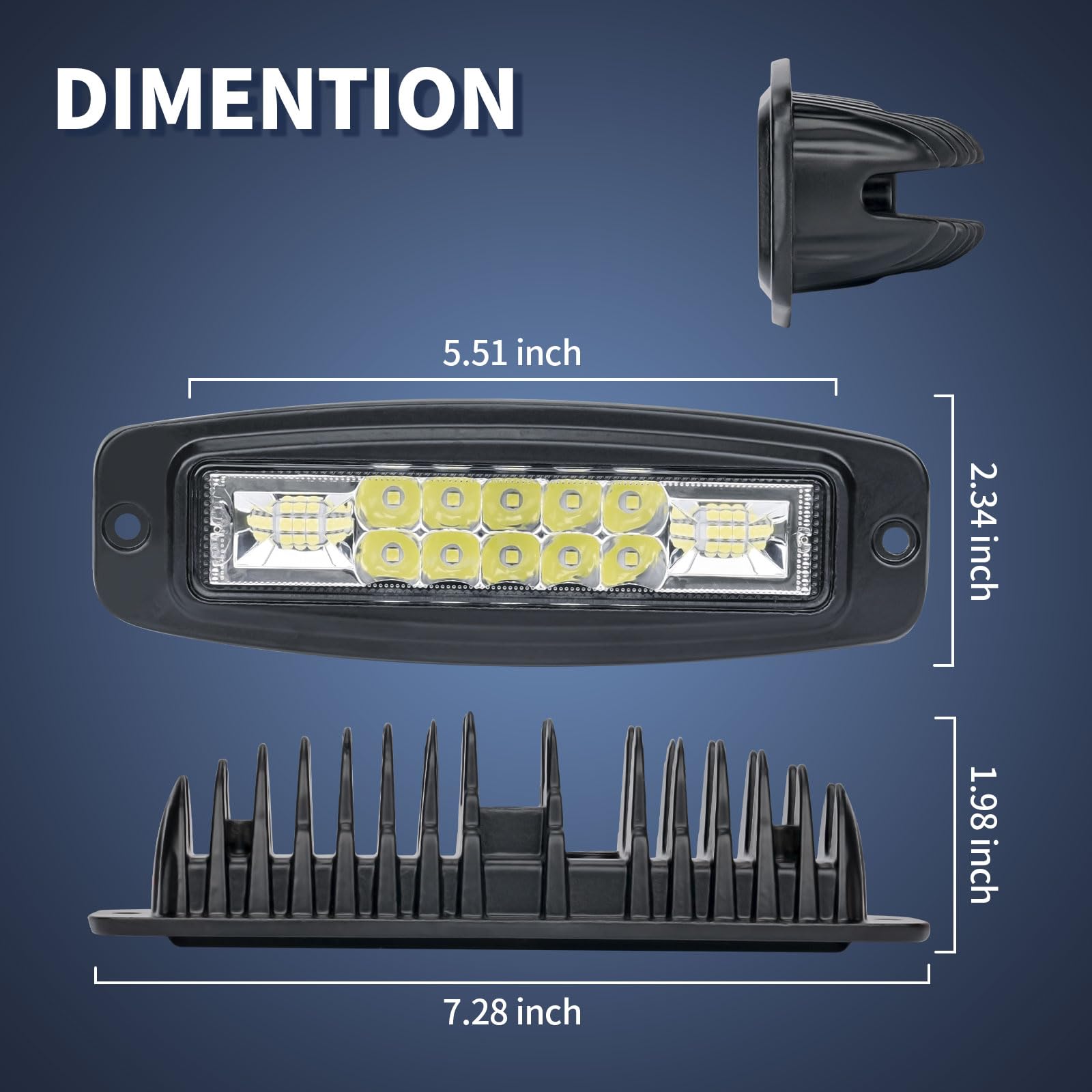Yvoone-Auto 2Pcs 7 Inch 96W Flush Mount LED Pods - Spot Flood Combo Driving Lights for Jeep, Truck, SUV, ATV, UTV | Waterproof Work Light Bar & Fog Lights | Perfect for Off-Roading, Camping & Night Driving