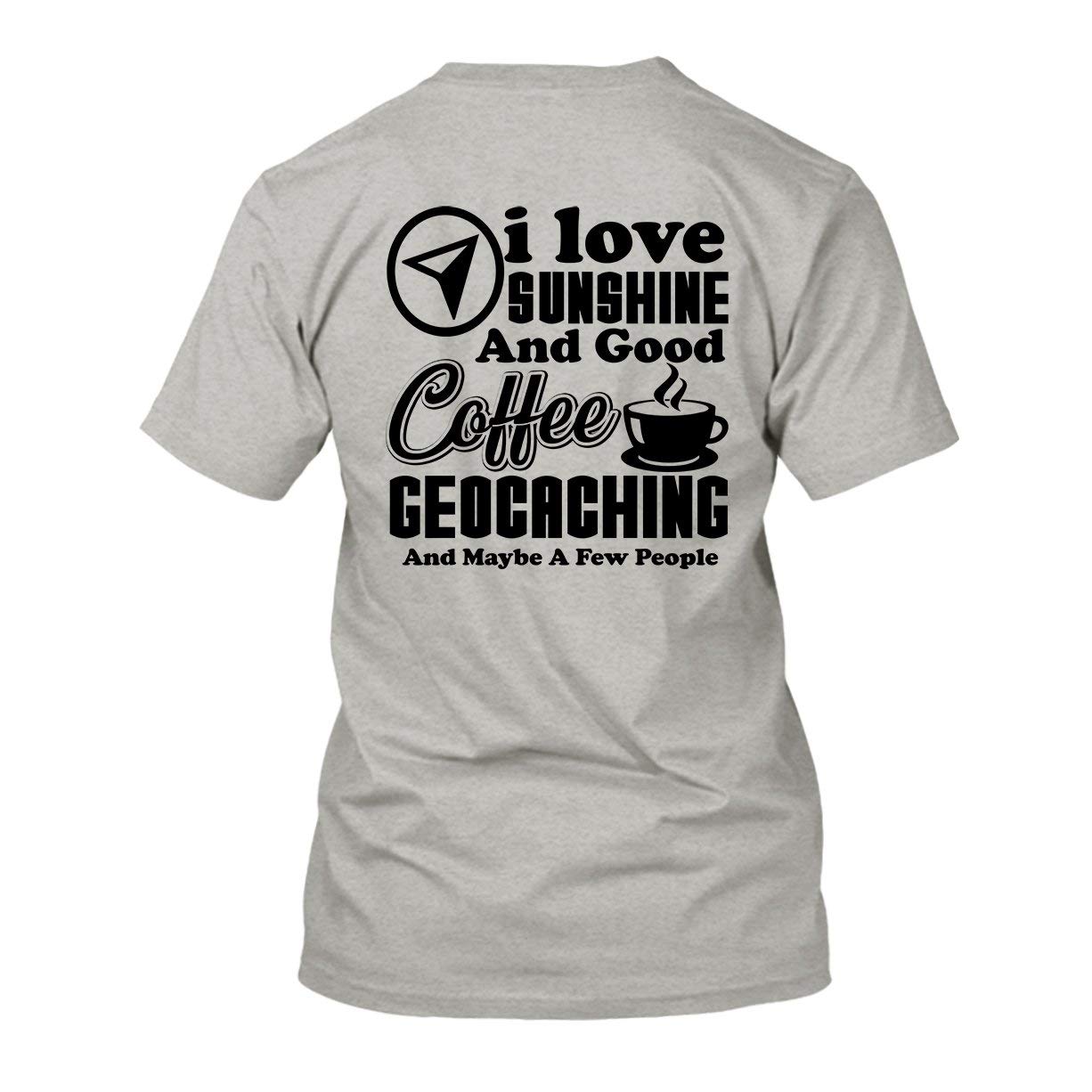I Love Coffee and Geocaching Women's T-Shirt - Funny Graphic Tee for Women - Perfect Gift for Coffee Lovers & Outdoor Enthusiasts - Great for Casual Wear, Hiking & Geocaching Adventures