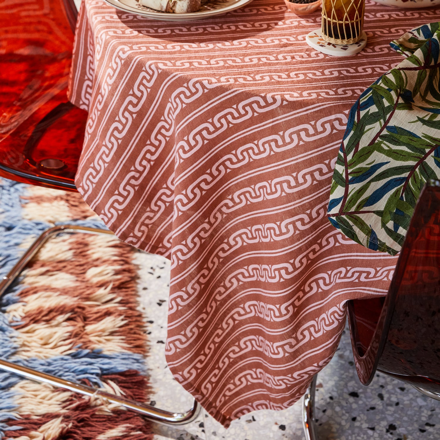 Premium Fidel Linen Tablecloth - 100% Natural Linen Fabric, Wrinkle-Resistant & Machine Washable - Perfect for Dining Tables, Weddings, and Home Decor