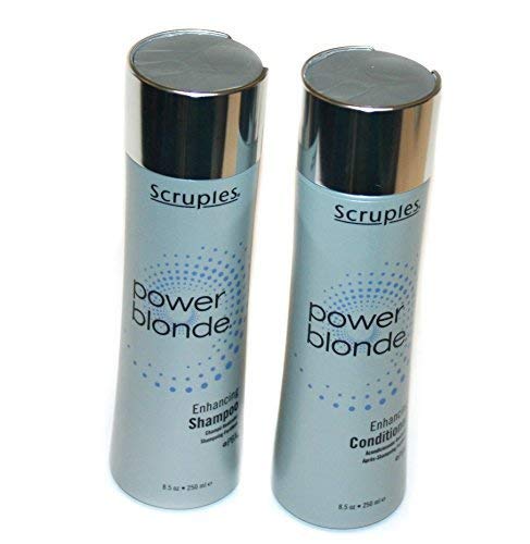 Scruples Power Blonde Enhancing Shampoo & Conditioner Set - 8.5 Oz for Blonde & Highlighted Hair - Salon-Quality Brightening & Toning for Vibrant, Frizz-Free Blonde Hair - Perfect for Daily Use & Color-Treated Hair Care