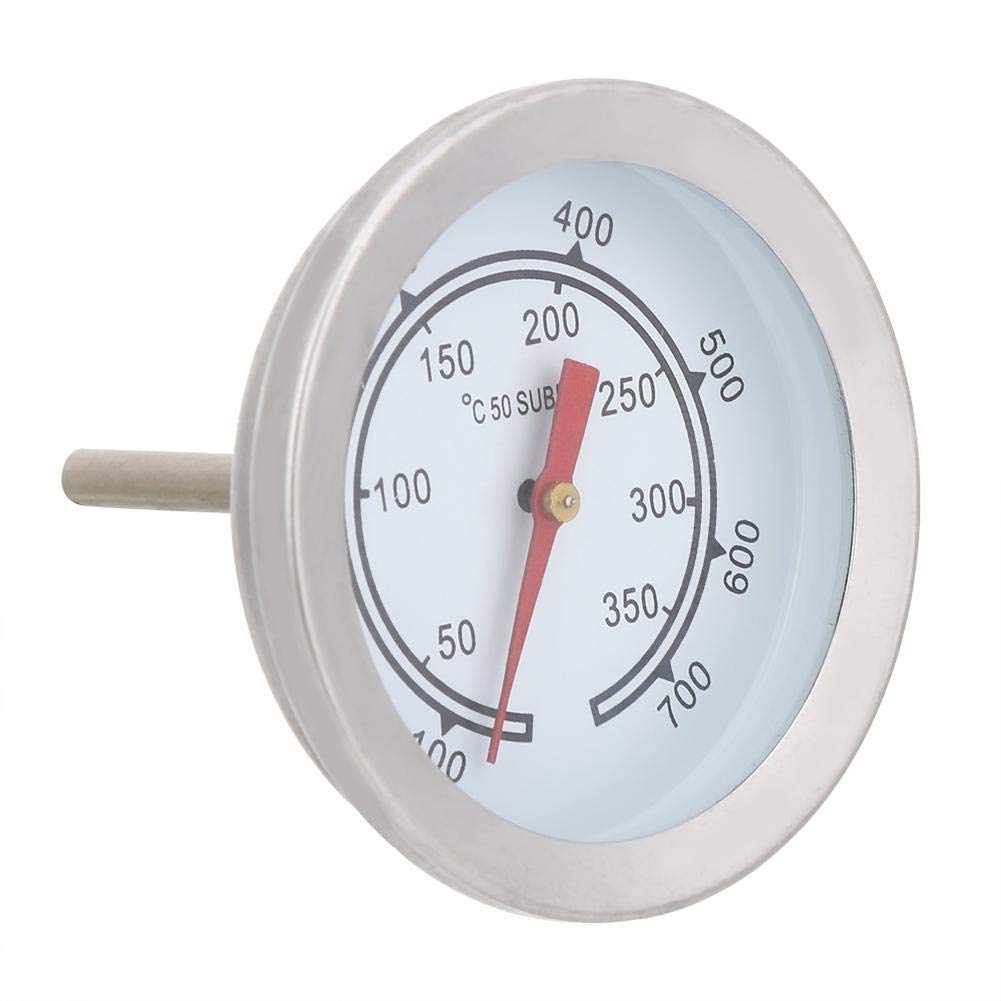 Stainless Steel BBQ Thermometer - 100~700℉ Dual Scale Analog Dial Meat Temperature Gauge for Grilling, Smoking, Roasting & Baking | Perfect for Outdoor Cooking, Camping & Backyard BBQs