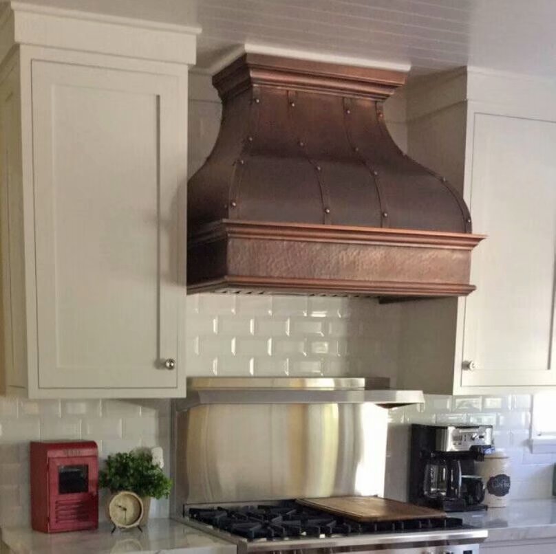 Akicon Custom Handcrafted Copper Range Hood AKH762BA - Premium Kitchen Ventilation for Modern Homes | Perfect for Gourmet Cooking & Open Concept Kitchens