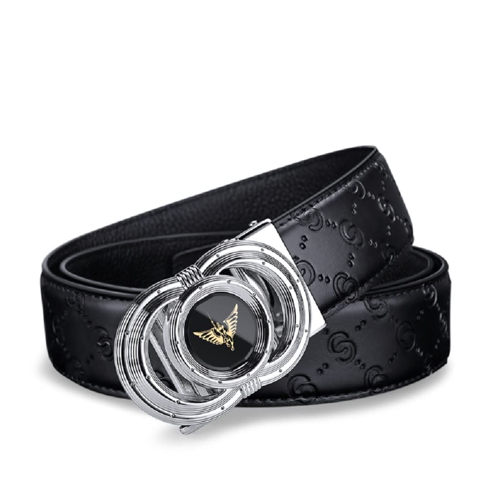 Premium Genuine Leather Ratchet Belts for Men - Automatic Metal Buckle Adjustable Dress Belt - Stylish Designer Belt Gift for Him - Perfect for Office, Wedding & Formal Occasions