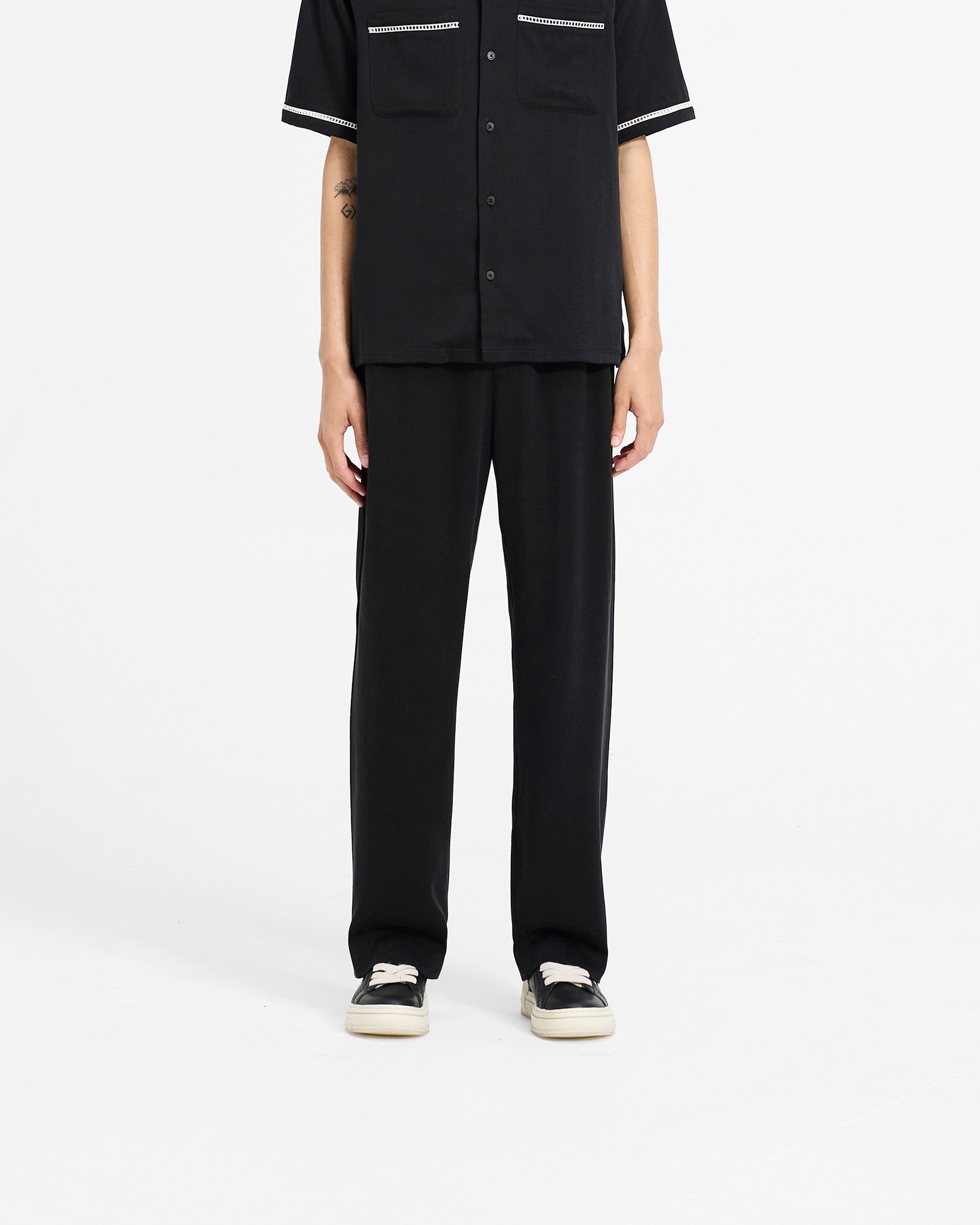 Resort Pant - Jet Black Women's Casual Lounge Pants for Travel, Yoga & Home Relaxation | Comfortable Stretchy Fabric