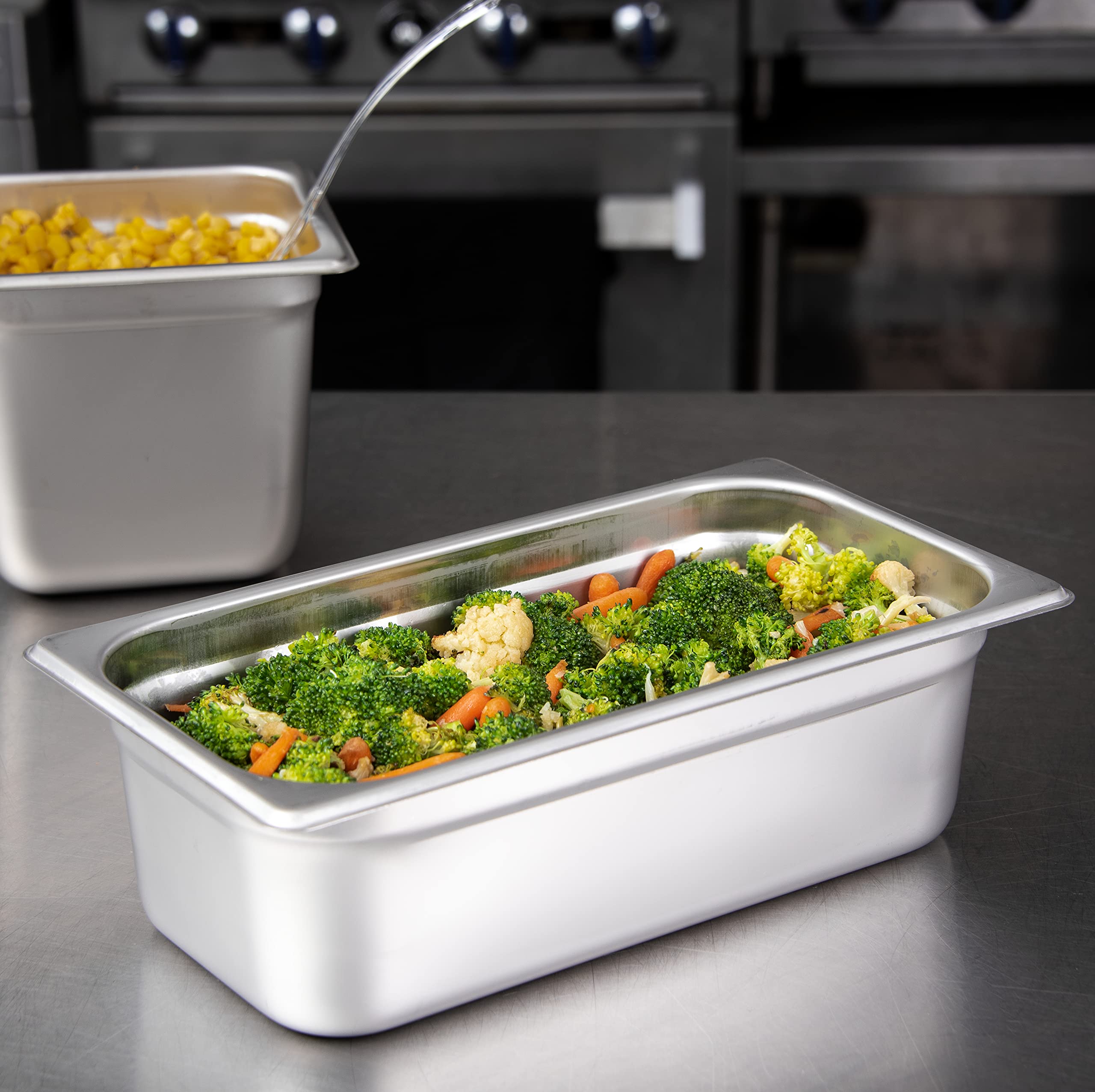 Carlisle FoodService Durapan 1/3 Size Stainless Steel Hotel Pan - 4 Inch Deep Commercial Kitchen Pan for Catering, Buffets & Restaurants (Pack of 6, Silver) | Perfect for Food Storage, Serving & Steam Table Use