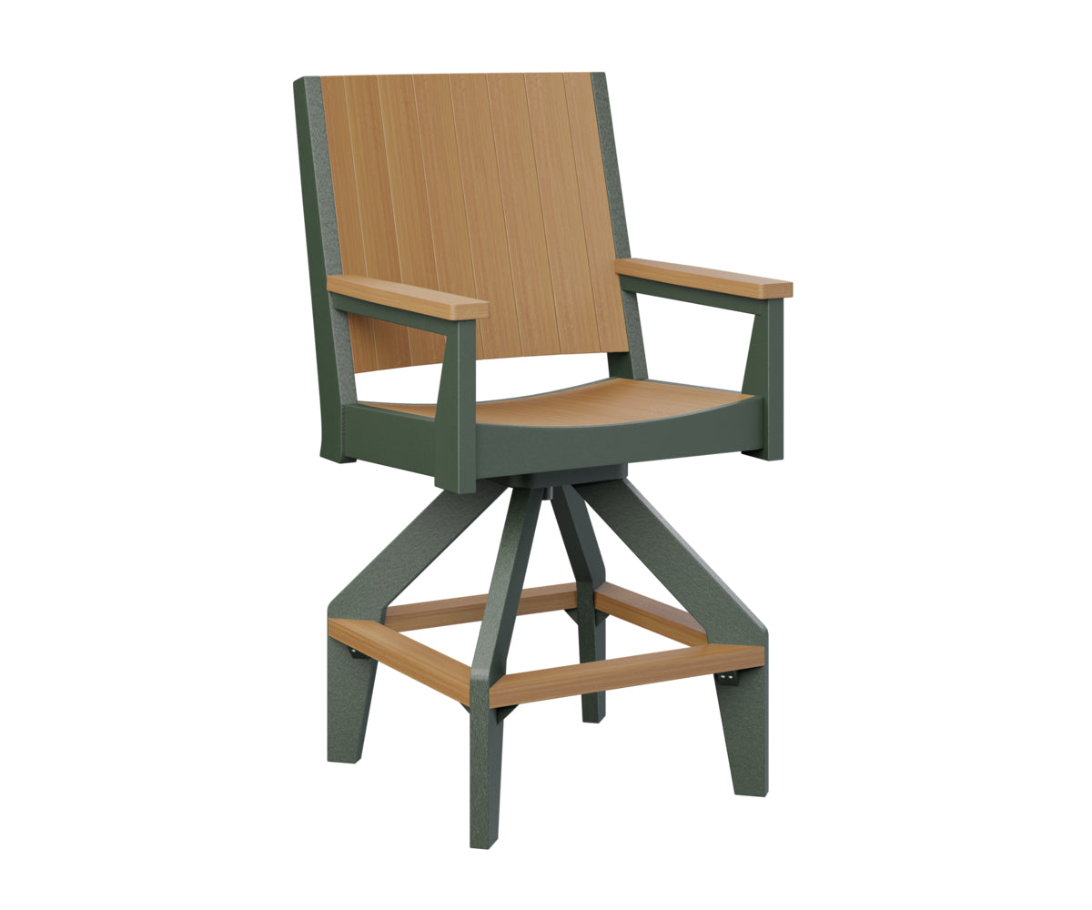 Berlin Gardens Mayhew Chat Swivel Bar Chair - Adjustable Height Counter Stool for Kitchen Island, Breakfast Nook & Home Bar - Comfortable Modern Swivel Seat with Back Support
