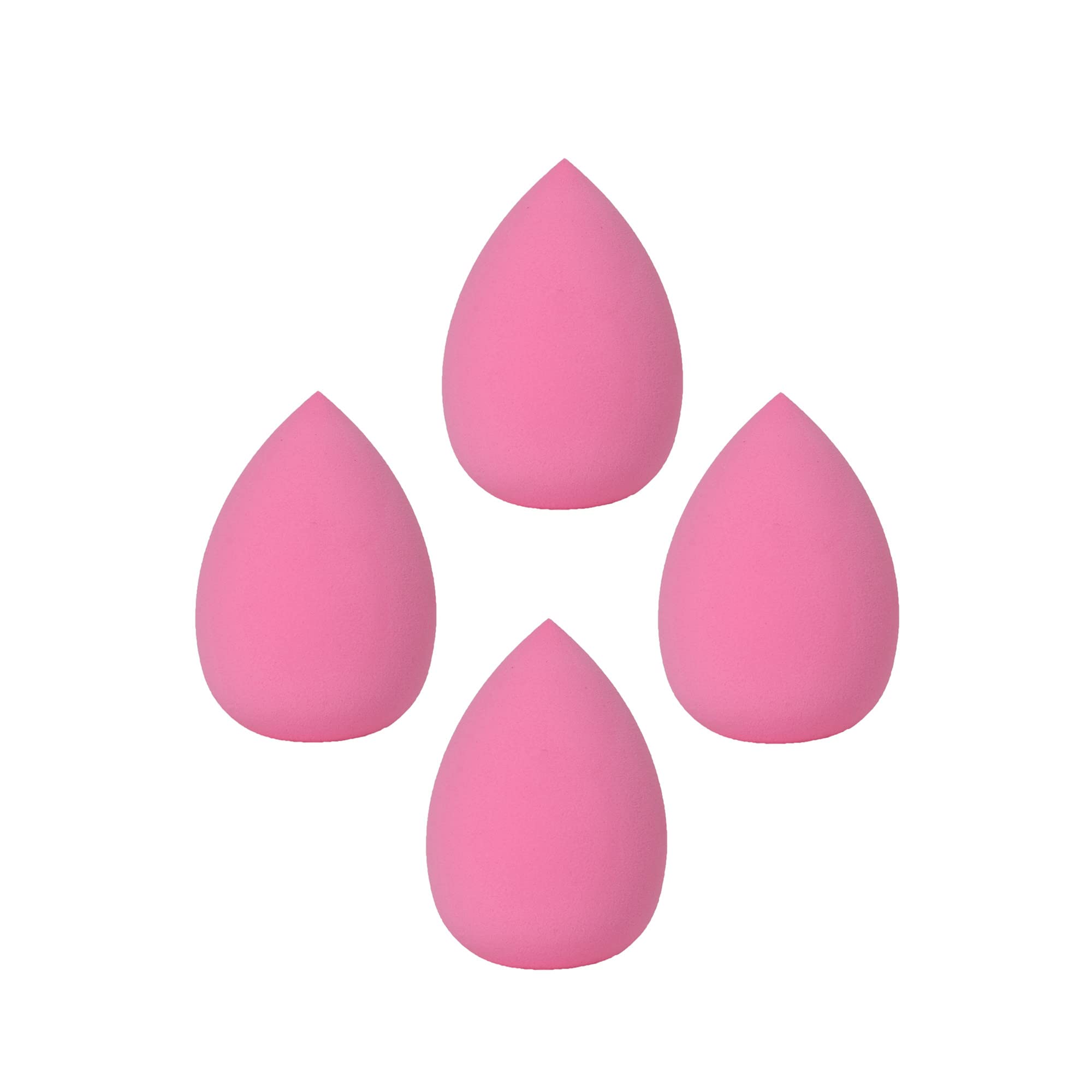 MS Glamour Beauty Blender Makeup Sponge - Set of 4 Pink Professional Cosmetic Sponges for Flawless Foundation & Concealer Application | Perfect for Daily Makeup, Travel & Professional Use