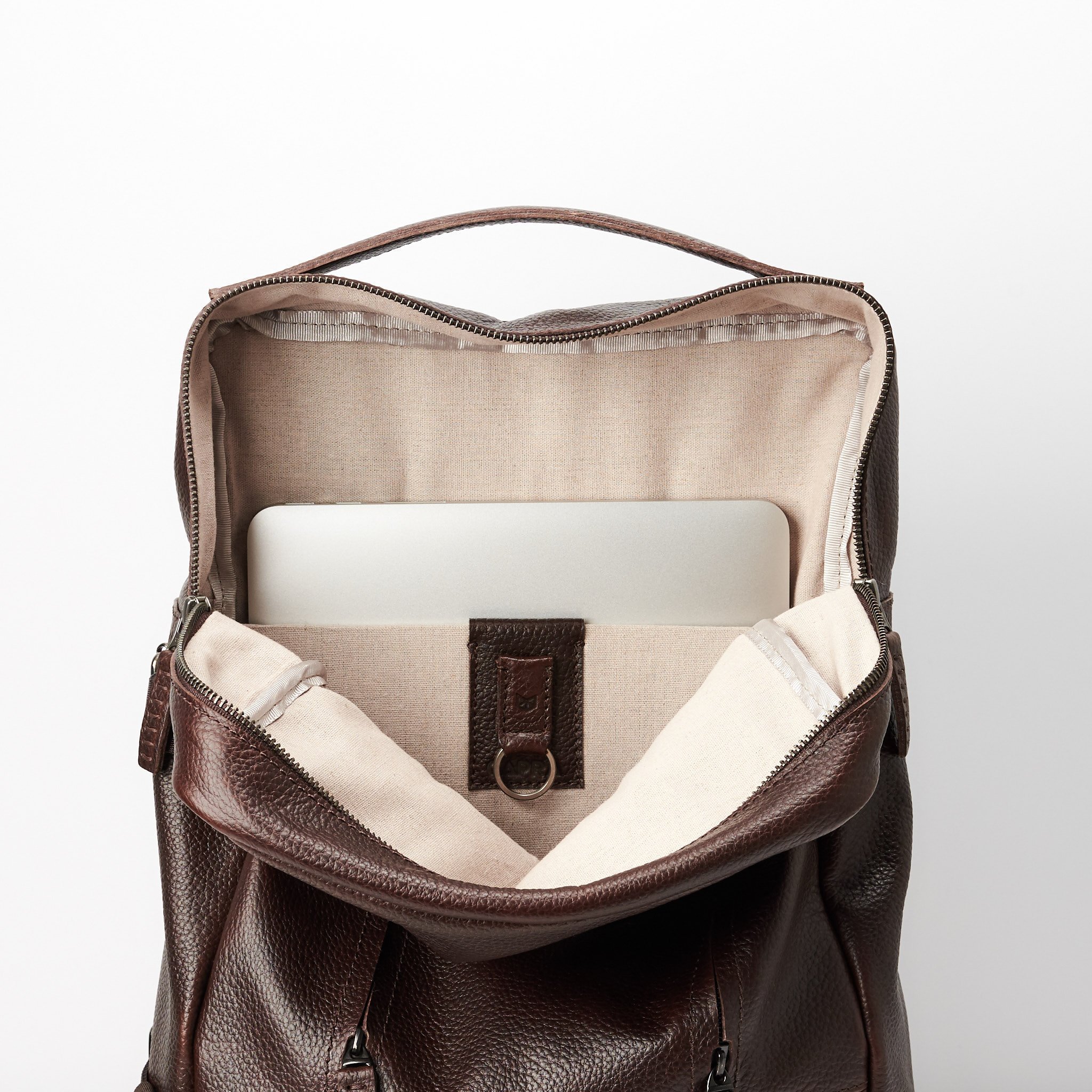 Stylish Dark Brown Laptop Backpack for Men - Handmade Minimalist Travel Rucksack, Durable Work & Urban Commuter Bag with Laptop Compartment - Perfect for Business Travel, College Campus & Daily City Use