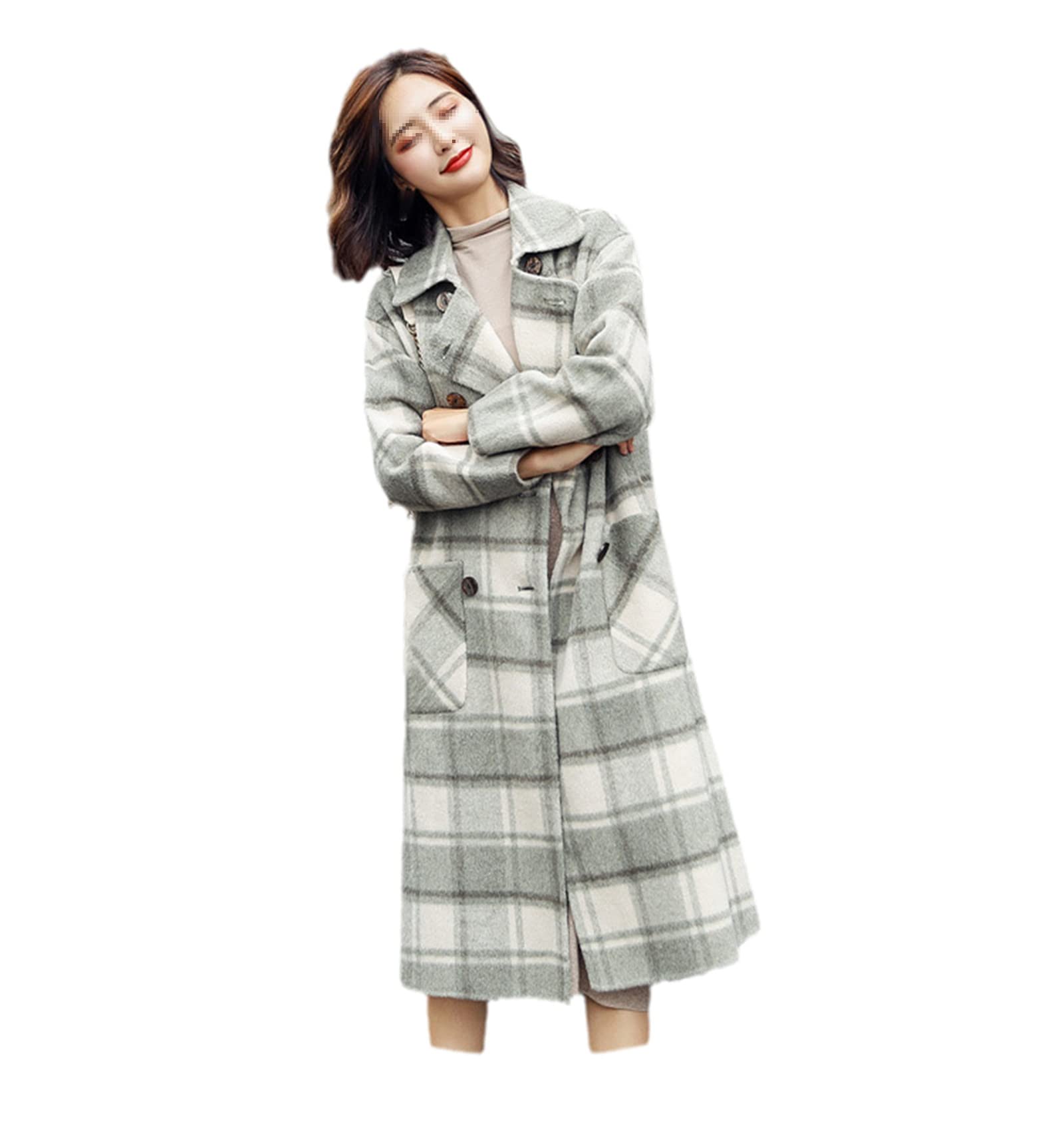 Women's Wide-Waisted Wool Coat & Jacket with Turn-Down Collar & Pockets - Warm Winter Outerwear for Work, Travel & Casual Outings | Perfect for Office, Commuting, Date Nights & Holiday Events