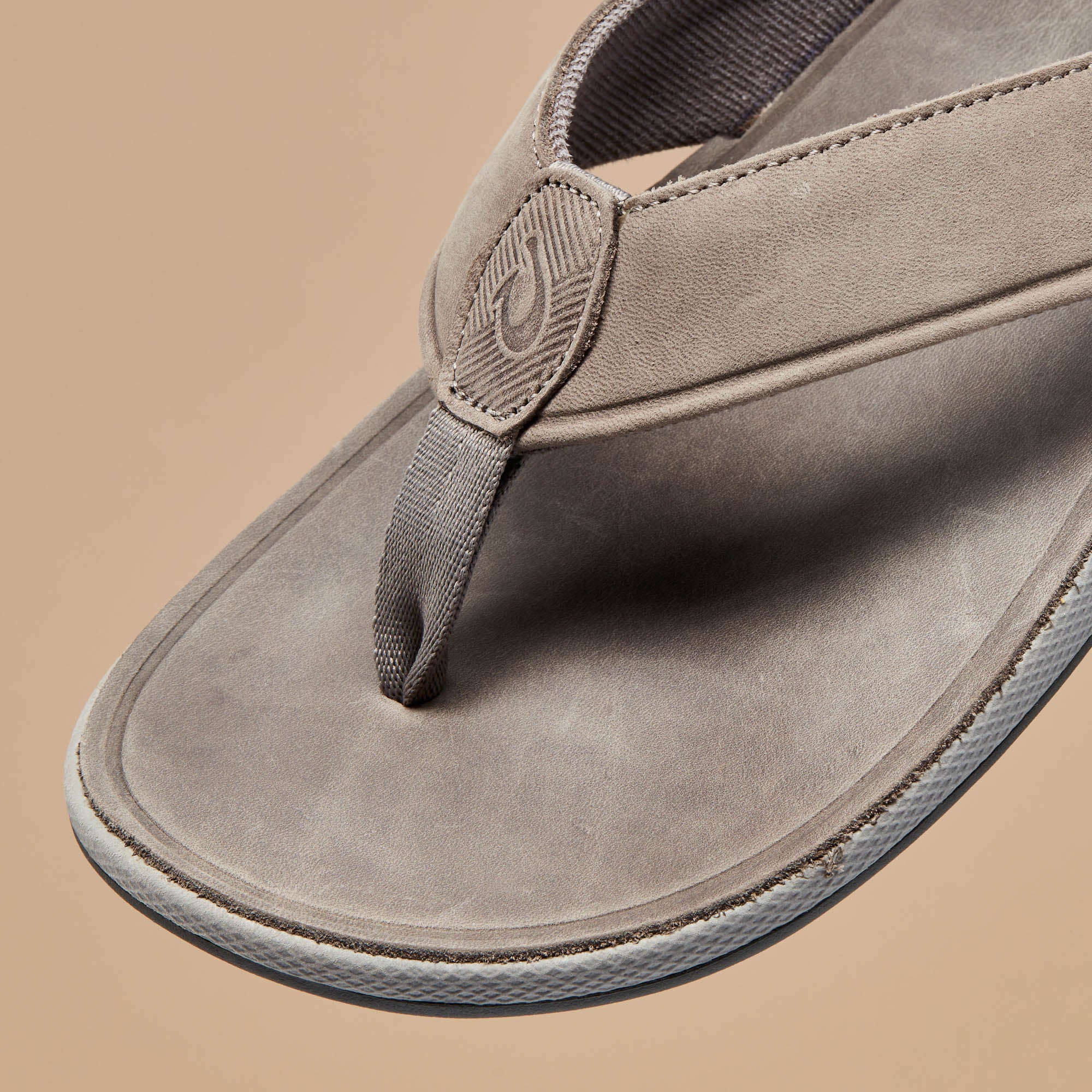 Men's Genuine Leather Beach Sandals - Stone Color | Comfortable & Durable Flip Flops for Summer, Vacation & Outdoor Activities