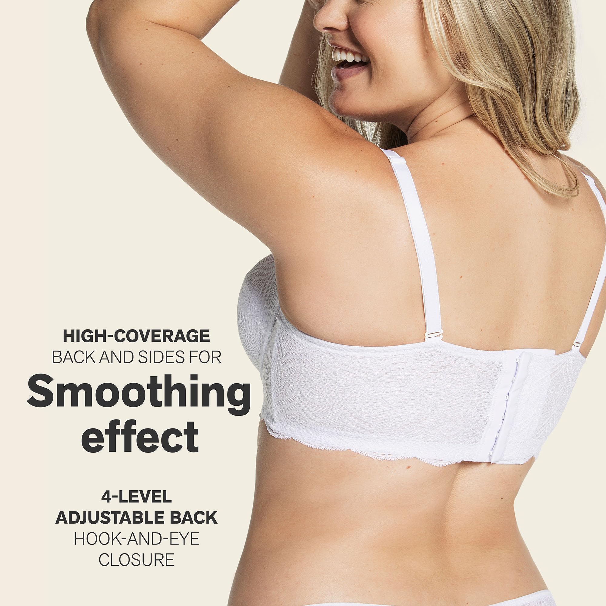 Leonisa Strapless Bras for Women - Full Coverage Push Up Bra with Lace and Pads | Comfortable & Supportive for Wedding, Prom, Evening Dresses