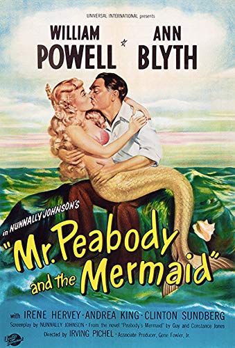 Mr. Peabody And The Mermaid 1948 Vintage Movie Poster Magnet - Classic Film Memorabilia for Fridge, Office & Home Decor