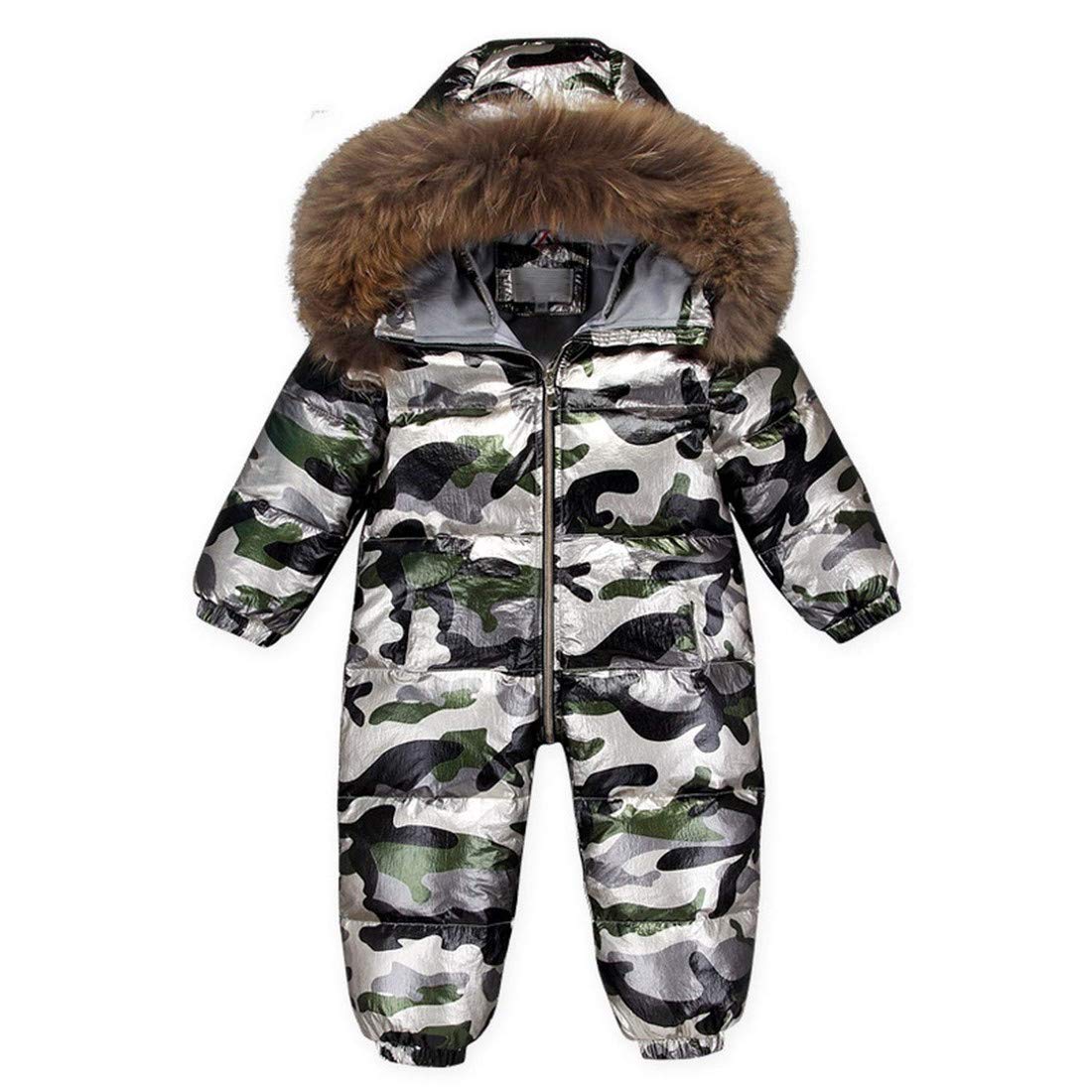 BEIAKE Winter Baby Romper for Boys & Girls - Duck Down Insulated Snowsuit, Warm Kids Outerwear Coat (Camouflage, 90cm) - Perfect for Cold Weather, Snow Play & Outdoor Activities