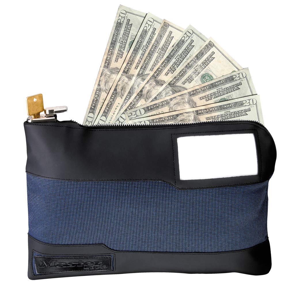 Master Lock 7120D Money Bag - Secure Key Lock & Zipper Cash Pouch (11.5 Inch) for Travel, Passport & Valuables Protection | Ideal for Business Trips, Vacation Security & Daily Money Storage