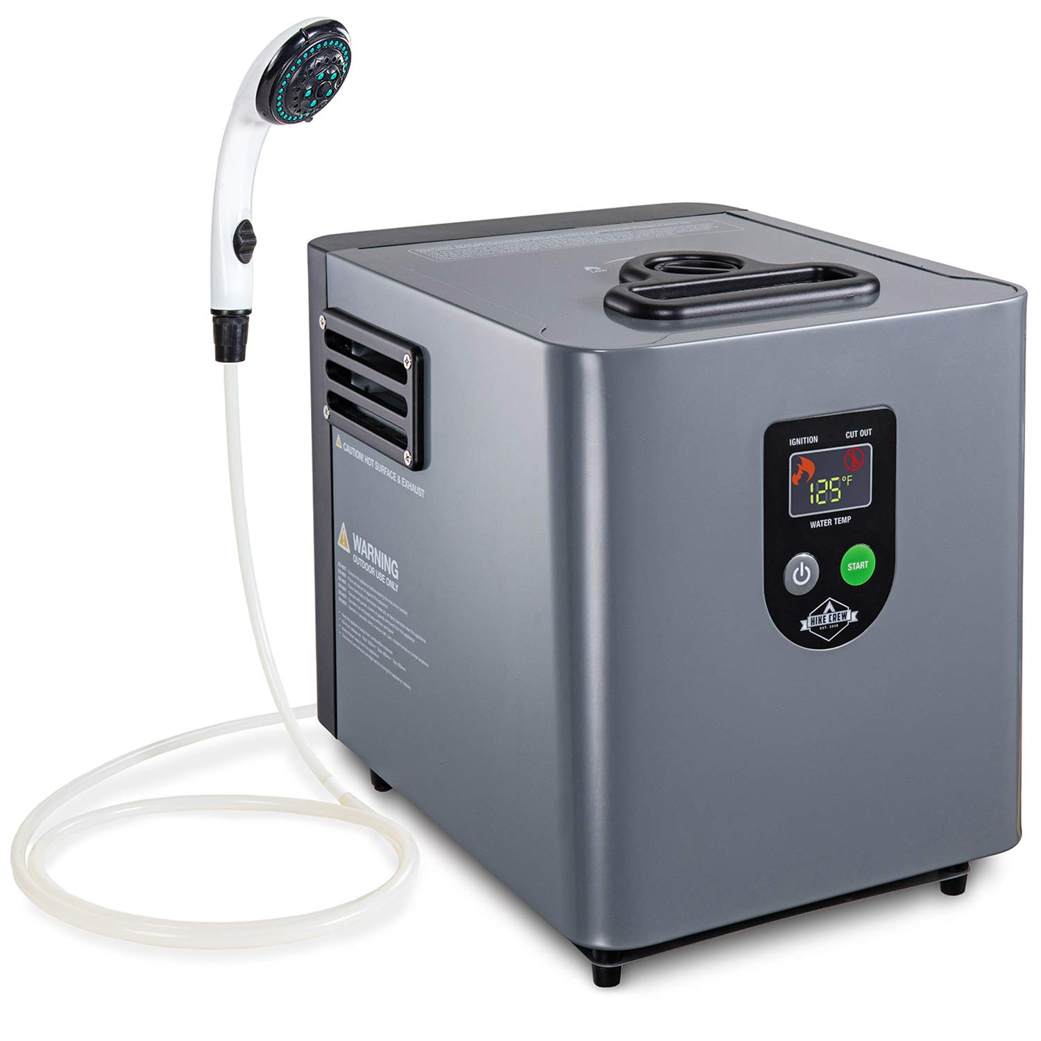 Hike Crew Portable Propane Water Heater & Shower Pump - Compact Outdoor Shower System with LCD Display & Auto Safety Shutoff for Camping, Hiking, RV Trips - Includes Carry Case for Easy Transport - Perfect for Backpacking, Beach Showers, and Emergency Hot Water Needs