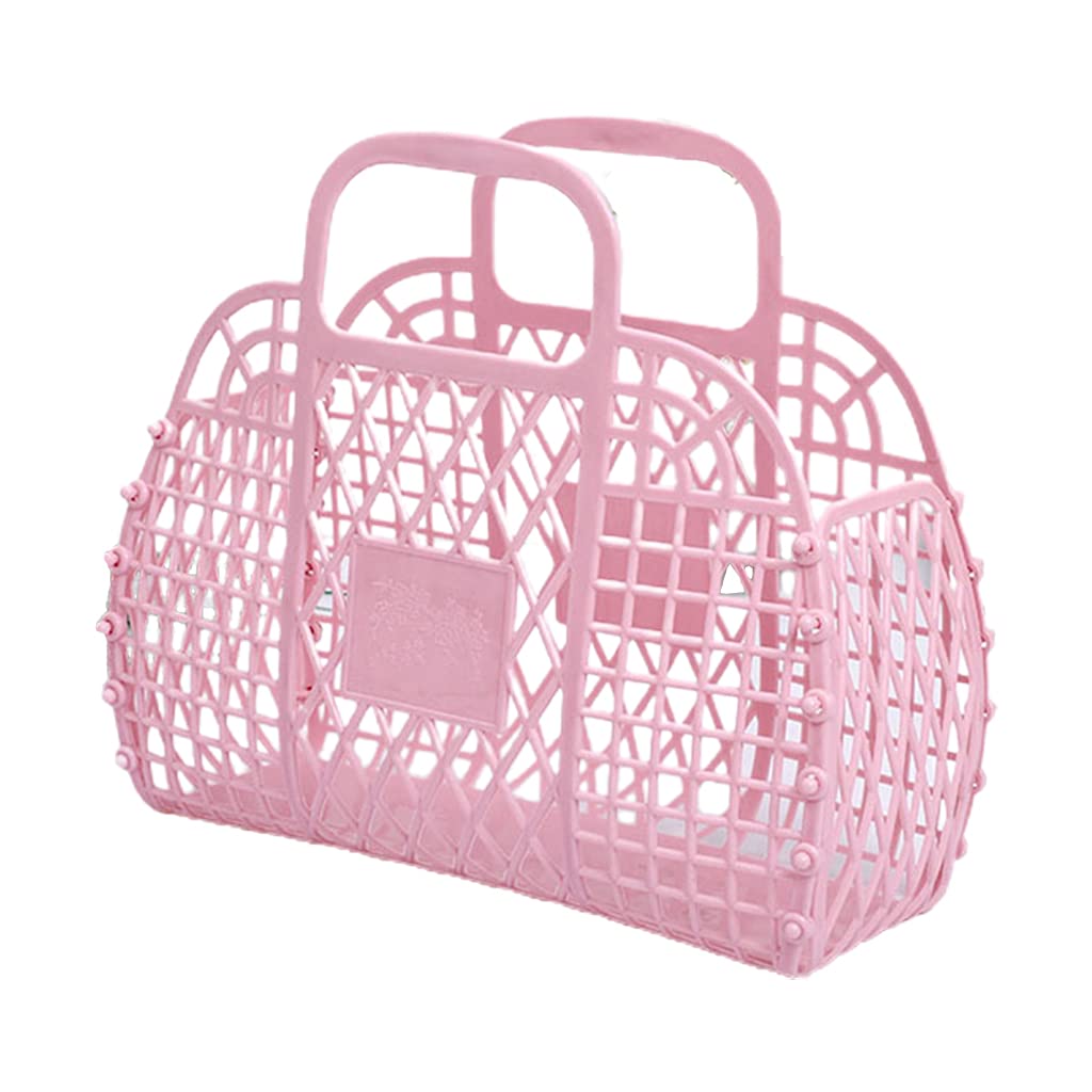 Small Storage Basket - Large Capacity for Toiletries, Snacks & Spices | Keep Room Tidy | Pink