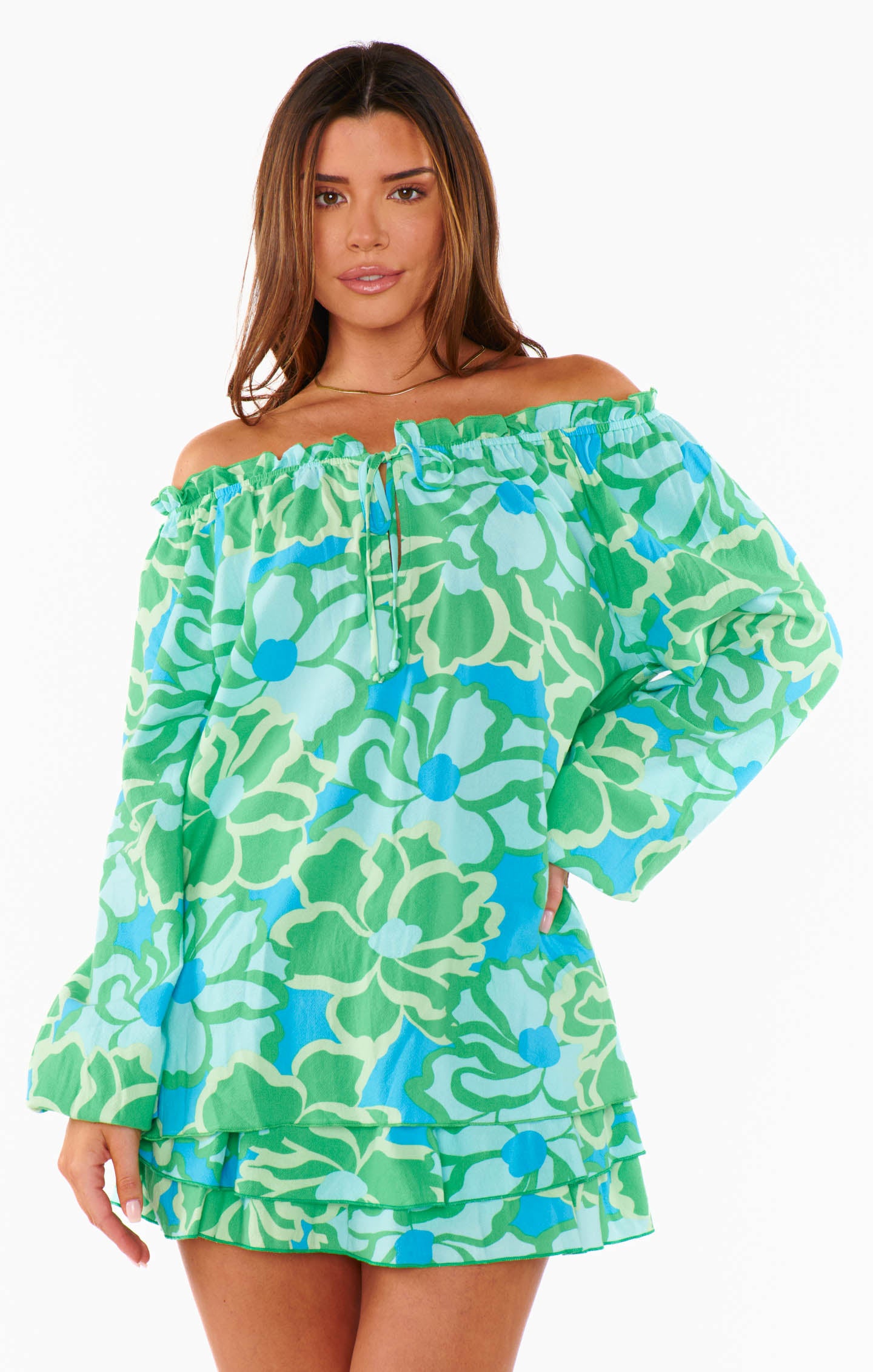 Margo Tunic Women's Floral Print Blouse - Abstract Poppy Design Casual Top for Spring/Summer, Perfect for Office, Date Night & Vacation Outfits