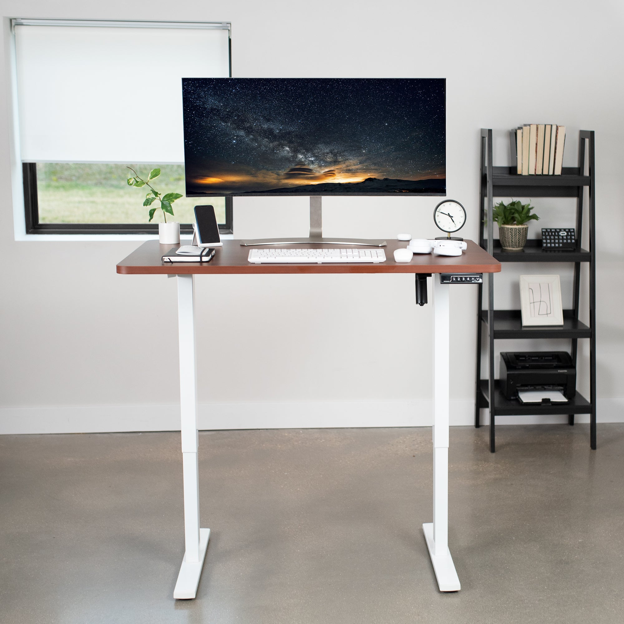 1B Solid Top Series Single Motor Electric Standing Desk with Push Button Memory Controller - Perfect for Home Office, Gaming & Workspace Ergonomics