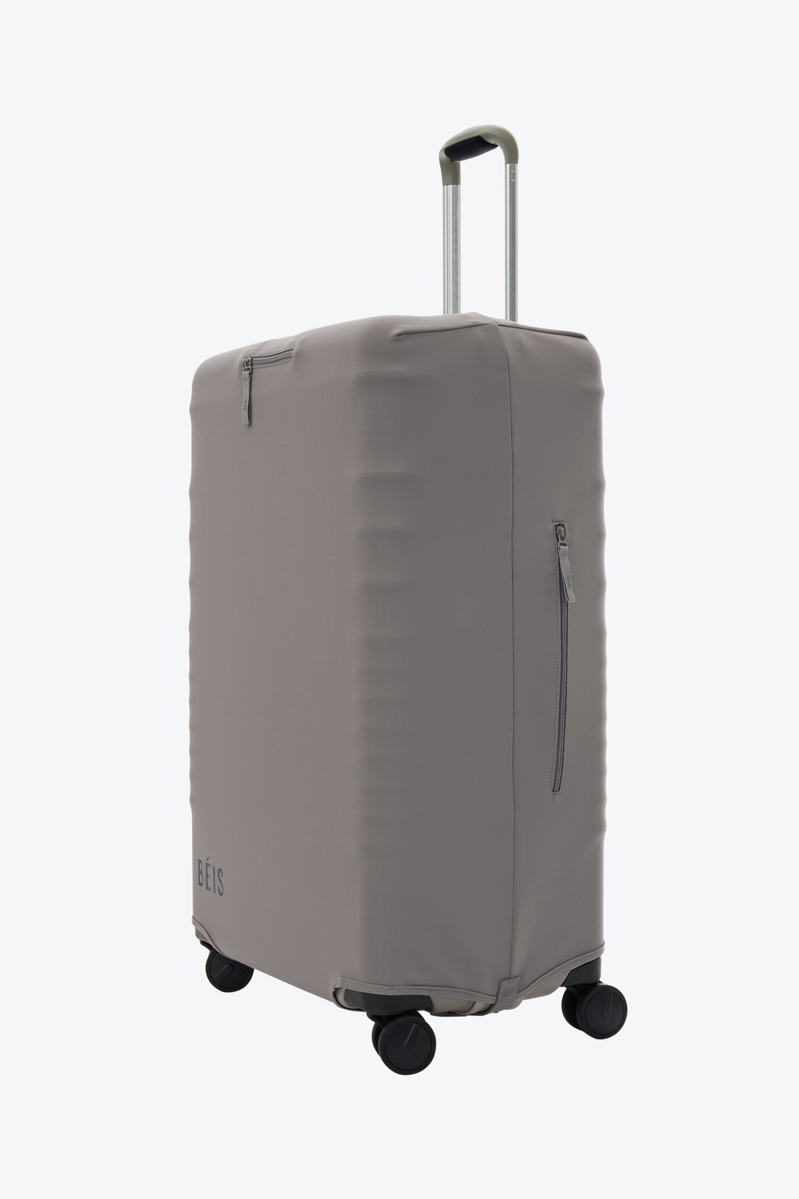 Large Grey Check-In Luggage Cover - Durable Suitcase Protector for Travel, Airplane & Vacation - Waterproof & Scratch-Resistant Luggage Case Protector