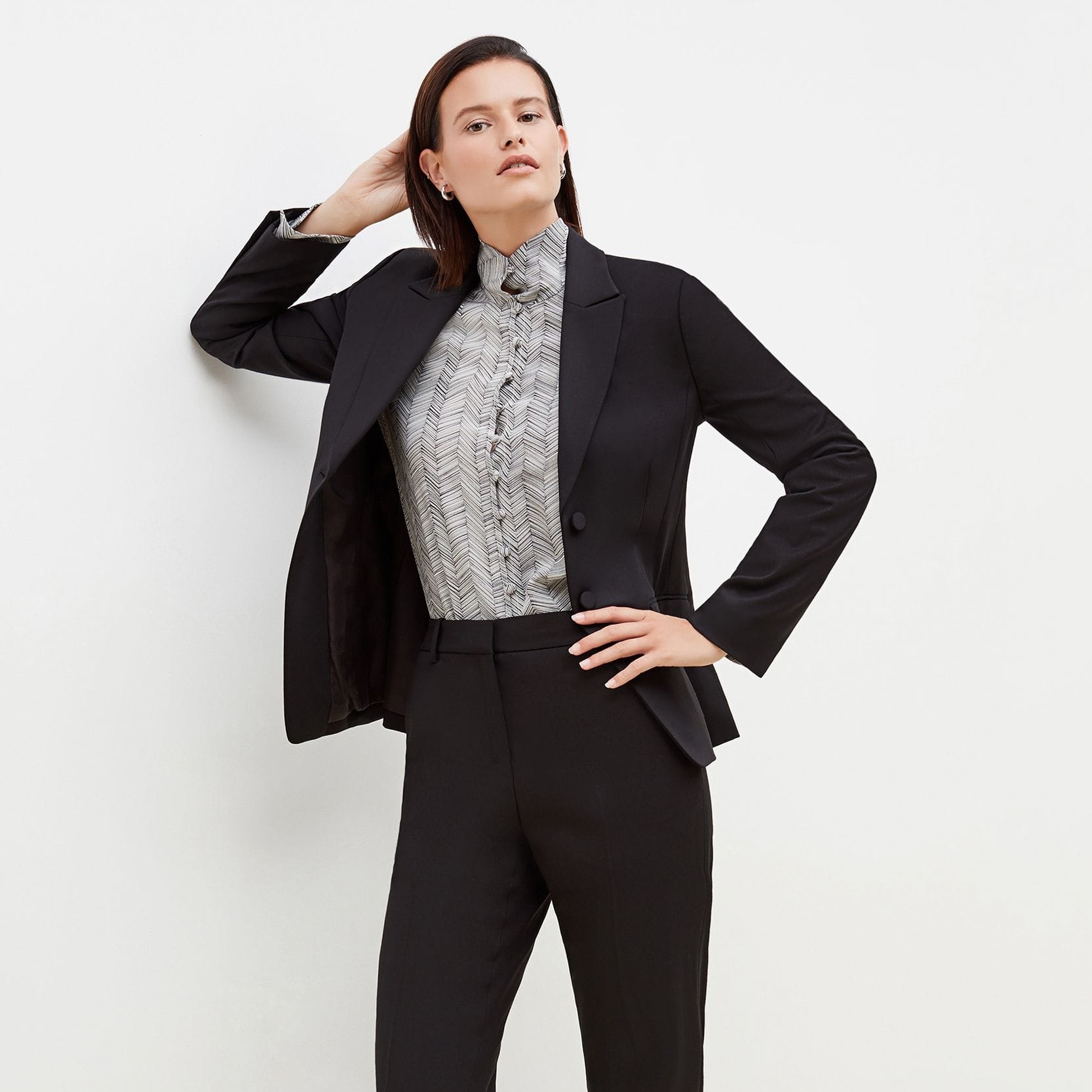 Mejia Washable Wool Twill Pants for Men & Women - Classic Black Trousers for Office, Travel & Casual Wear
