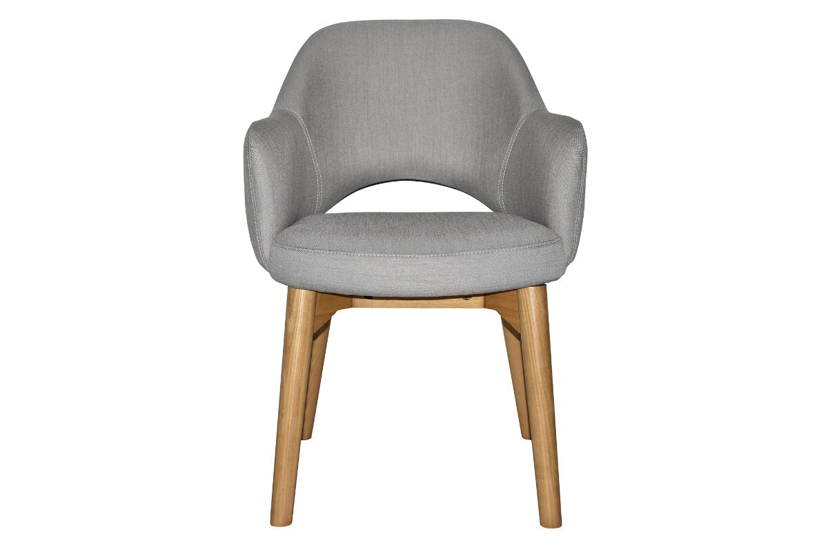 EZ Hospitality Cairo Indoor Armchair with Light Oak Timber Base - 4-Leg Modern Dining Chair for Living Room, Bedroom & Office