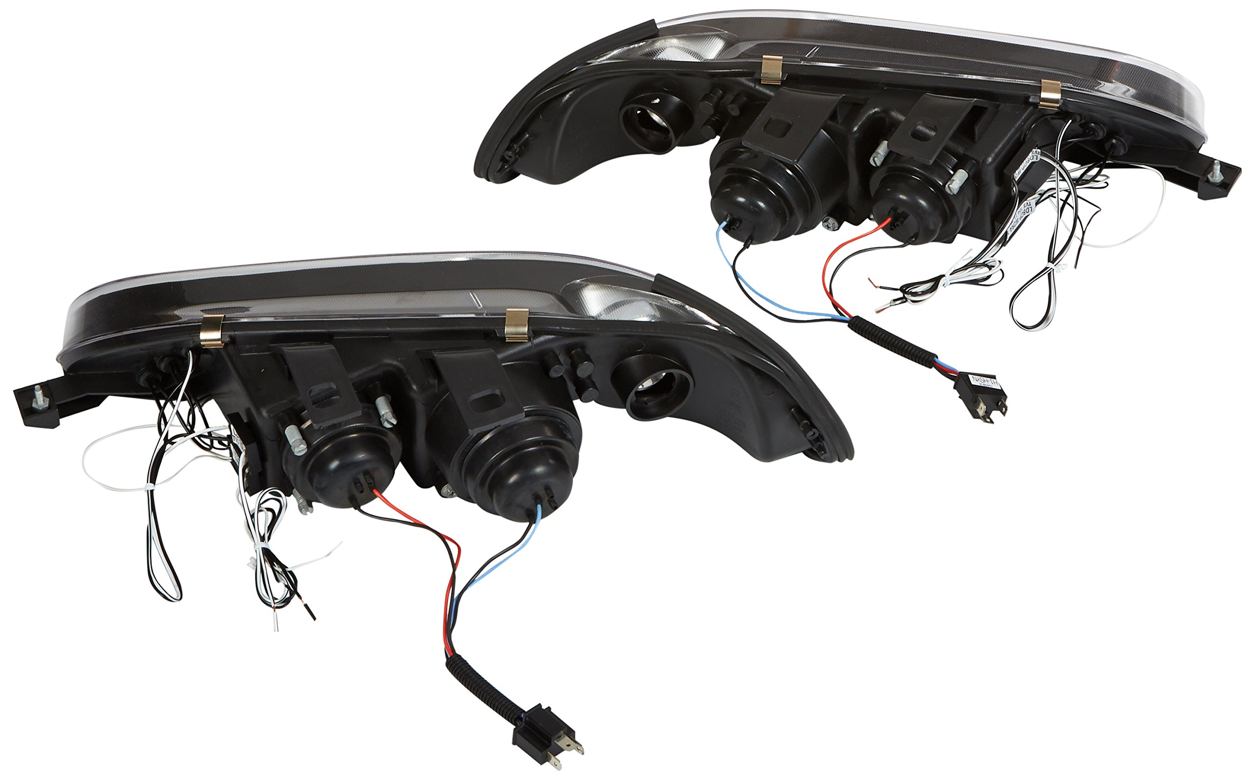 Spec-D Tuning 2LHP-CV923JM-TM Black Dual Halo LED Projector Headlights for Honda Civic 3-Door - High-Performance Lighting Upgrade for Night Driving & Custom Car Styling