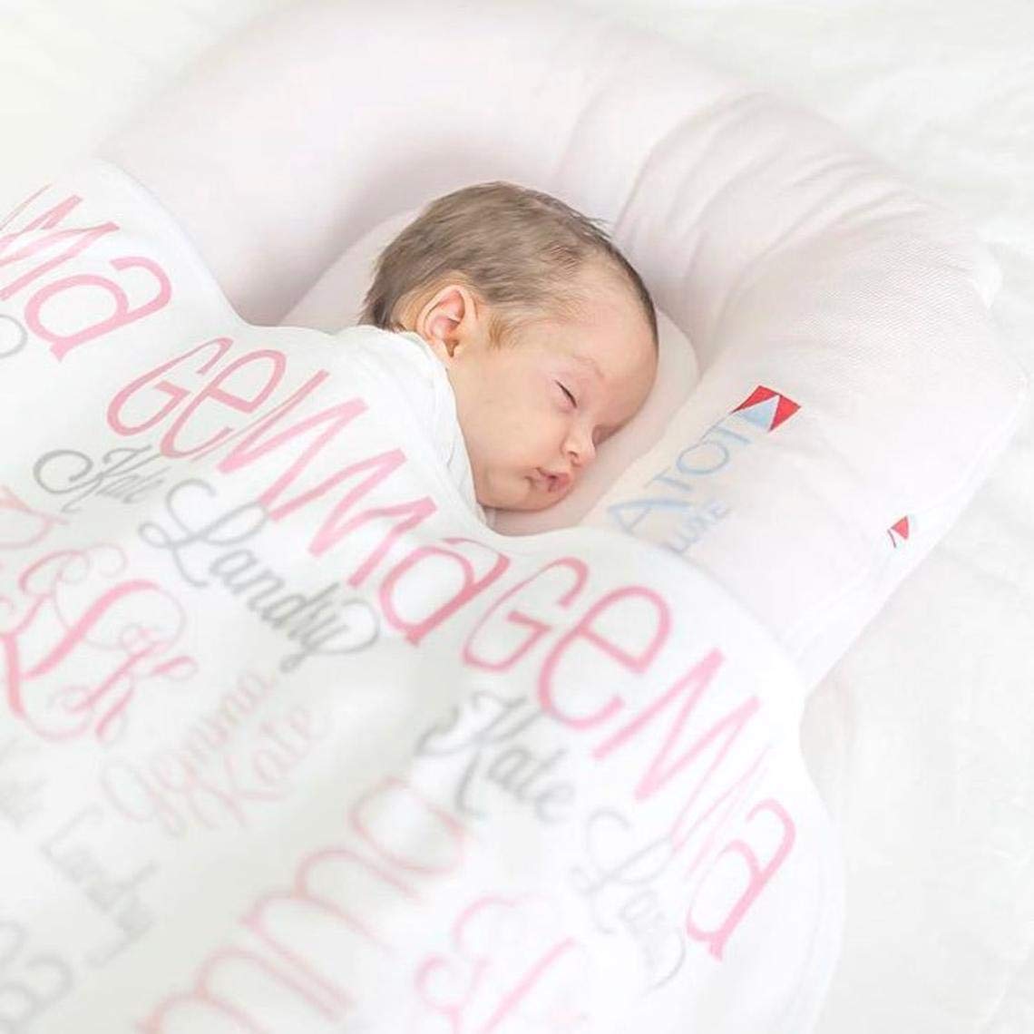Personalized Baby Name Blanket - Customized Nursery Christening & Baptism Gift for Newborn, Kids, Adults, Mom & Grandma | Premium Quality Soft Blanket for Birthday, Baby Shower & Nursery Decor | Perfect for Cuddling, Swaddling & Keepsake Gifts