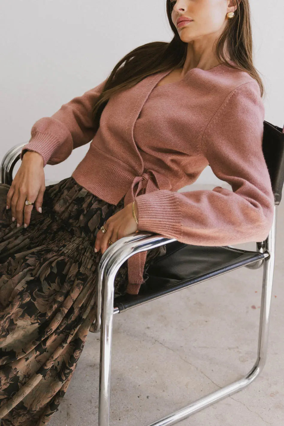 Addie Wrap Cardigan in Rose - Soft Knit Women's Cardigan for Fall & Winter | Cozy Loungewear, Layering Piece, Office Wear & Casual Outfits