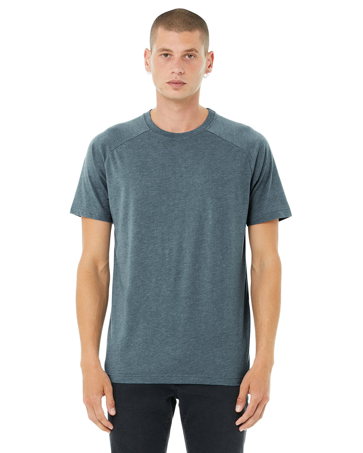 Bella + Canvas 3201 Men's Heather CVC Raglan T-Shirt - Soft Comfort Fit Short Sleeve Tee for Casual Wear, Gym & Everyday Use