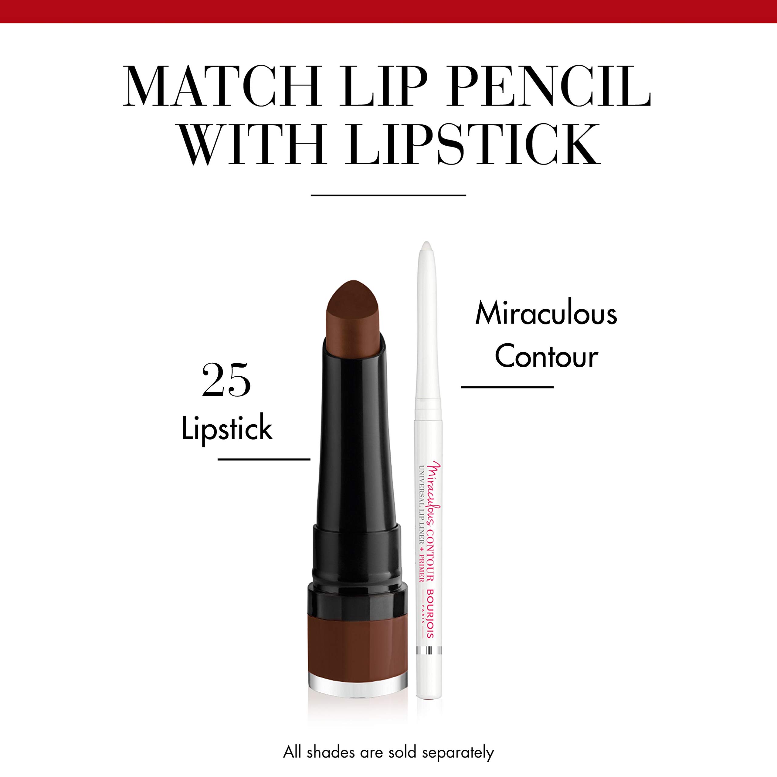 Bourjois Rouge Velvet Lipstick - Maca'Brown Shade 25, 2.4g | Long-Lasting Matte Finish, Vegan & Cruelty-Free | Perfect for Everyday Wear & Special Occasions