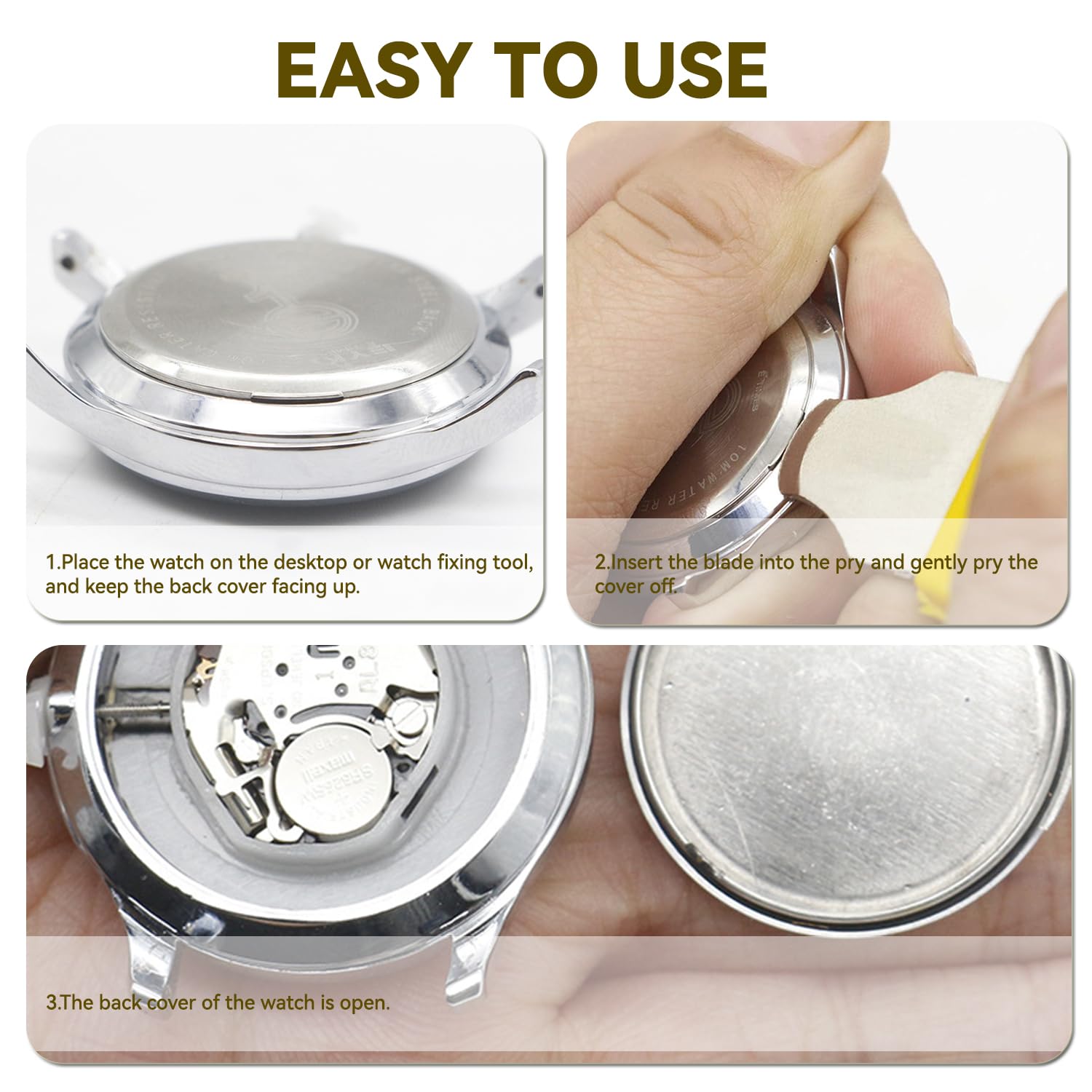GYU Watch Case Opener Tool - Professional Back Cover Remover Knife for Watch Repair & Battery Replacement - Perfect for Jewelers, Watchmakers & DIY Enthusiasts