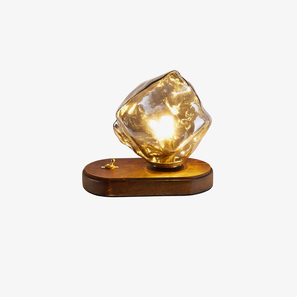 Modern Ice Stone Glass Table Lamp - Elegant Bedside & Living Room Lighting for Home Decor
