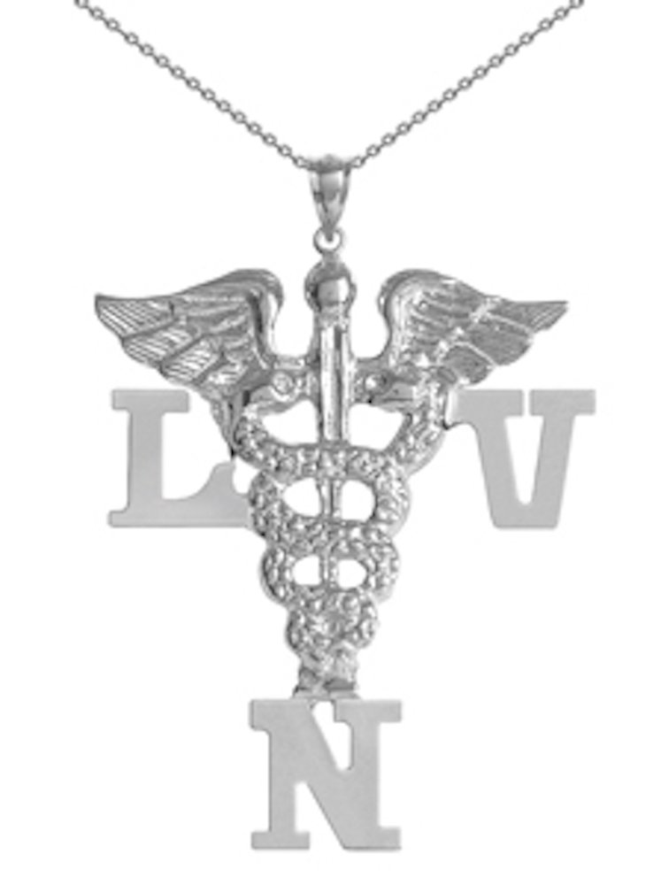Licensed Vocational Nurse LVN Nursing Charm & Necklace in Silver - Perfect Gift for Nurses, Graduation, or Appreciation | NursingPin