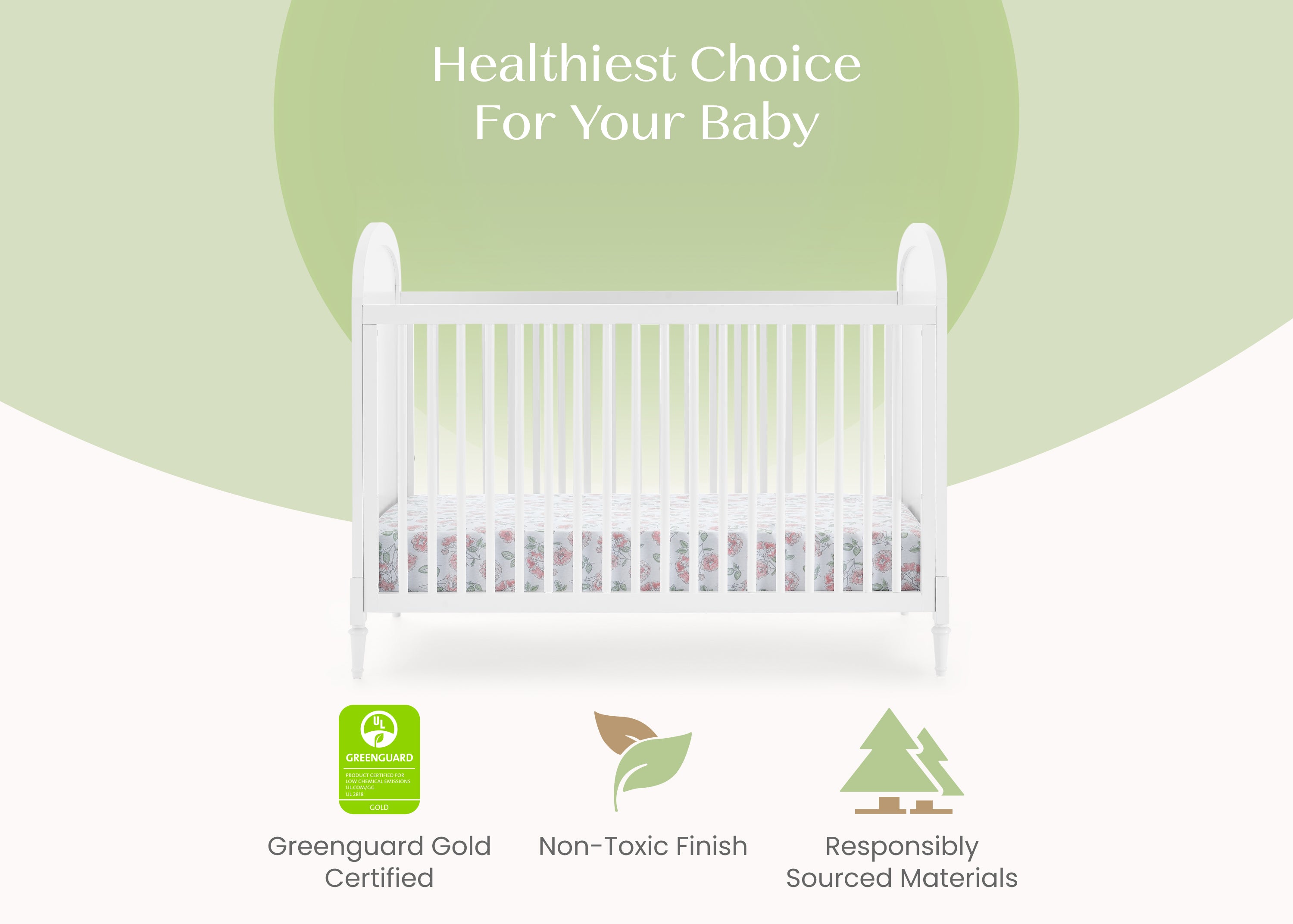 Madeline 4-in-1 Convertible Baby Crib - White Nursery Furniture for Newborn to Toddler Bed | Perfect for Modern Nursery, Bedroom & Daycare