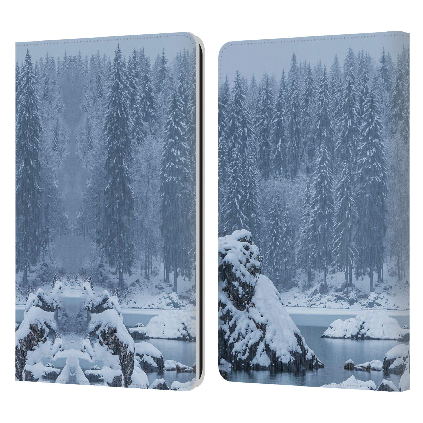 Head Case Designs Officially Licensed Patrik Lovrin Heavy Snow Fall Magical Lakes Leather Book Wallet Case Cover for Kindle Paperwhite 1/2/3 - Perfect for Reading & Travel Protection