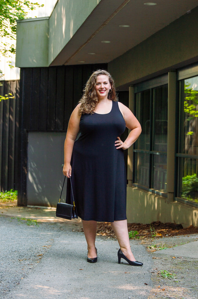 Becca Dress - Soft Bamboo Fabric Women's Black Dress for Casual Wear, Office & Date Night