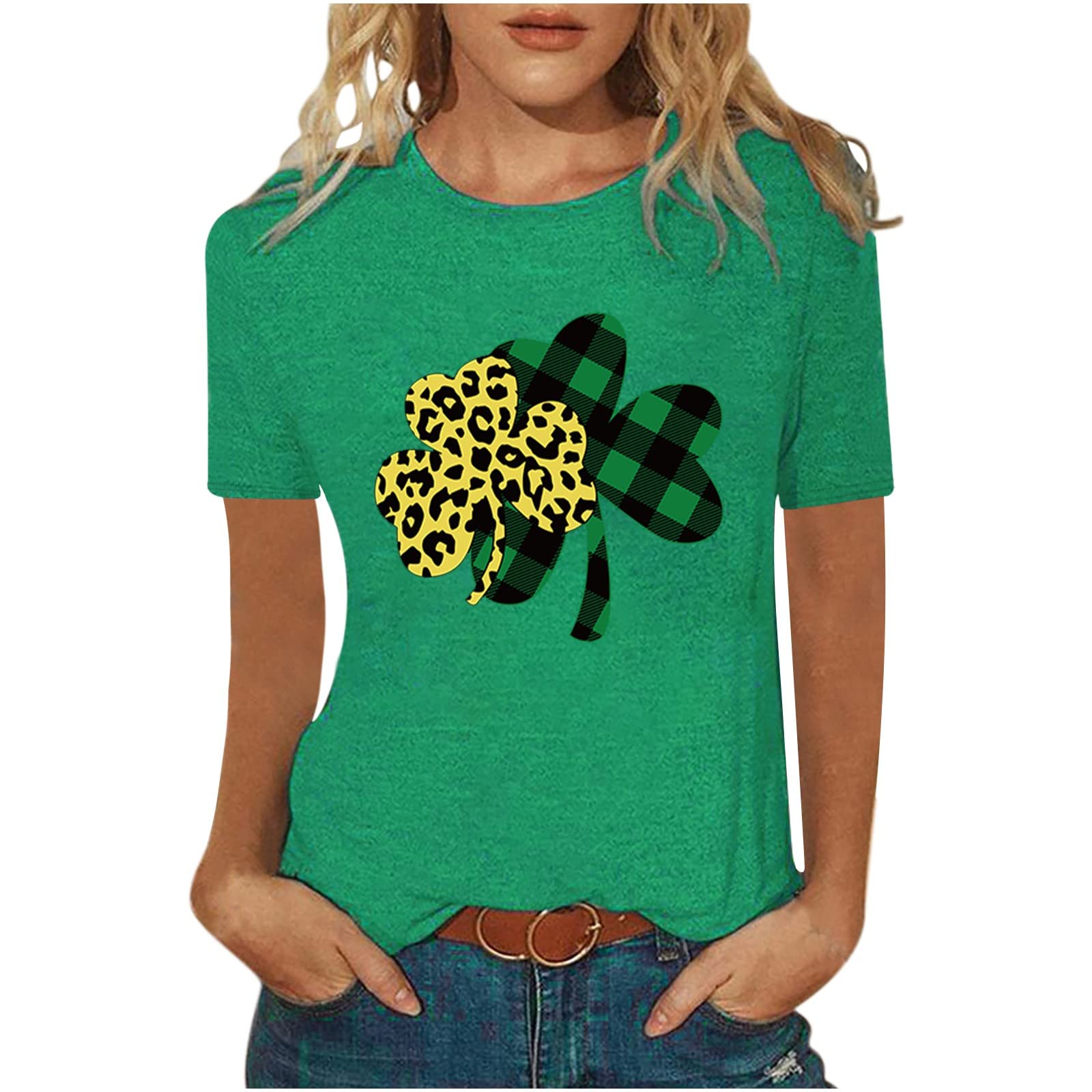 St. Patrick's Day Women's T-Shirt - Cute Gnome Graphic Printed Short Sleeve Top for Mom | Irish Holiday Outfit, Spring Festival Wear & Casual Everyday Tee
